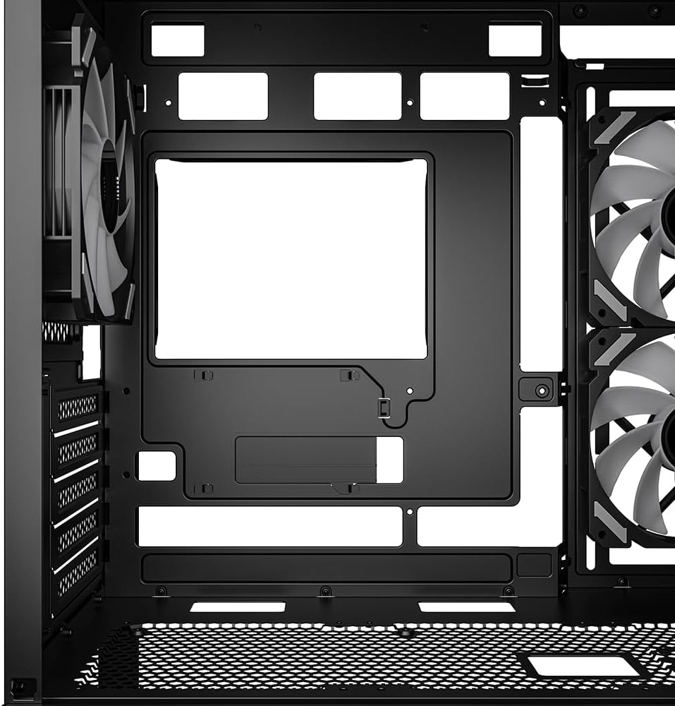 Top view of Sharkoon MK6 RGB PC case showing the magnetic dust filter.