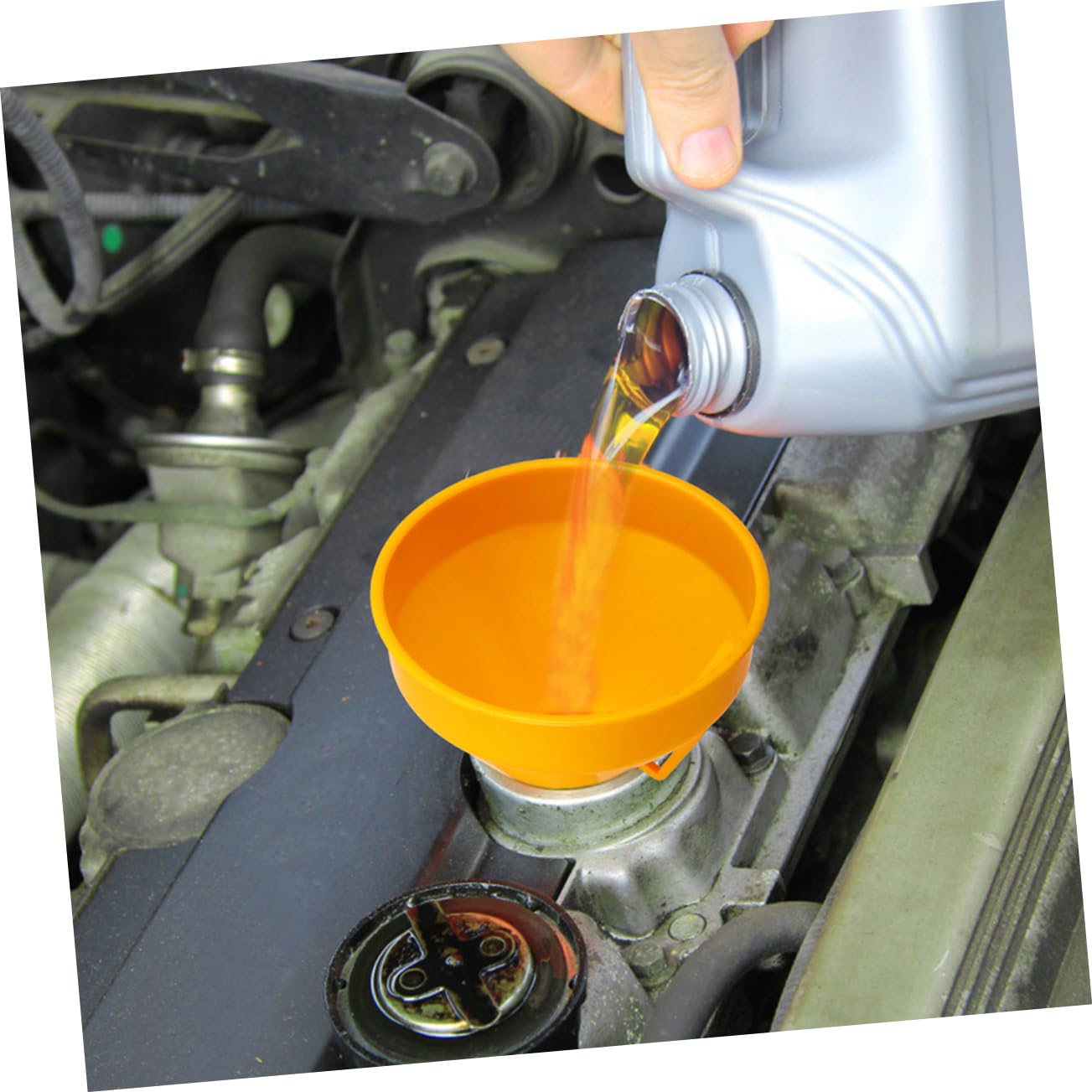 Gatuida 4pezzi Imbuto Carburante Professionale Imbuto Per Motore Design Antileakage Compatibile Con Auto e Riempimento Veloce e Pratico Colore Arancione
