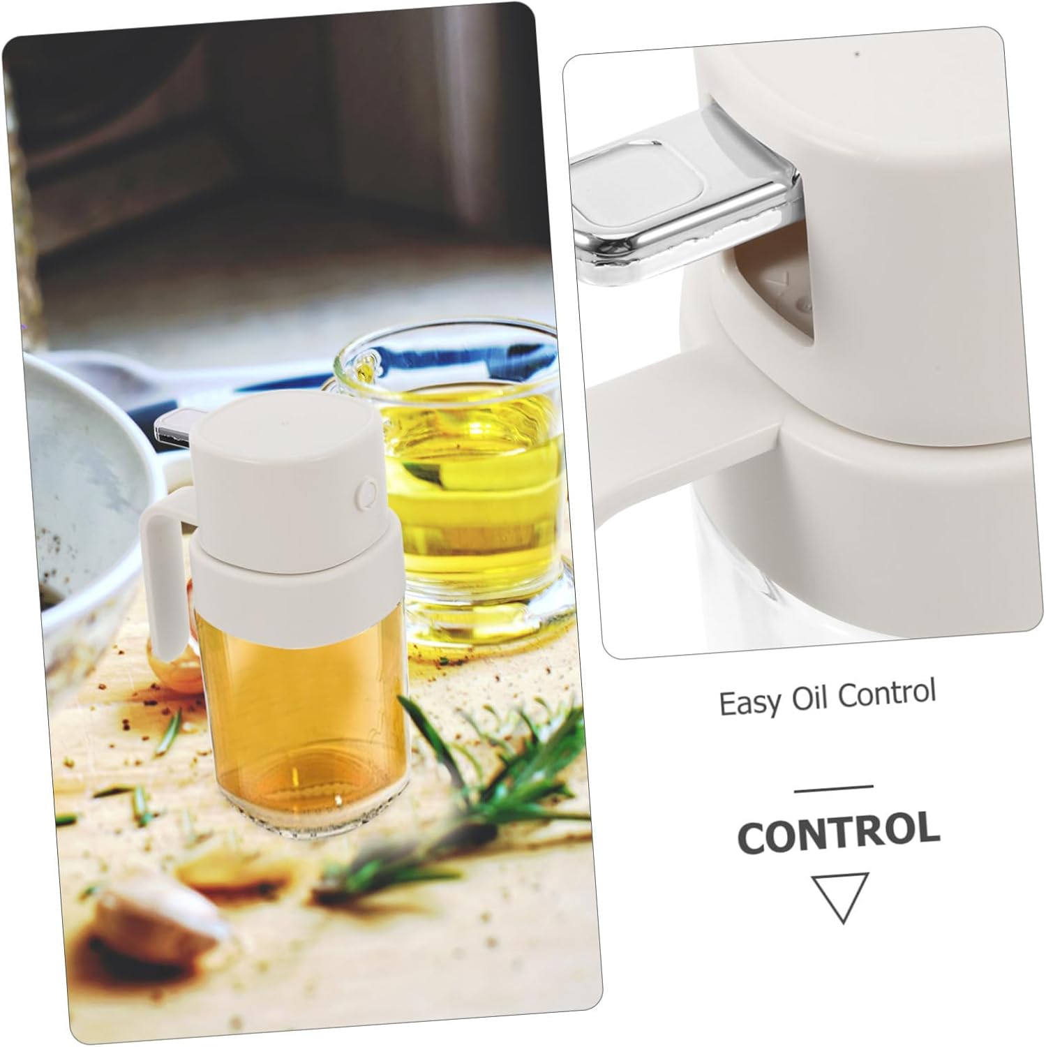 Oil Spray Bottle Glass Kitchen Dispenser with Mist Nozzle for Cooking Air Fryer BBQ Salad and Baking for Easy Control