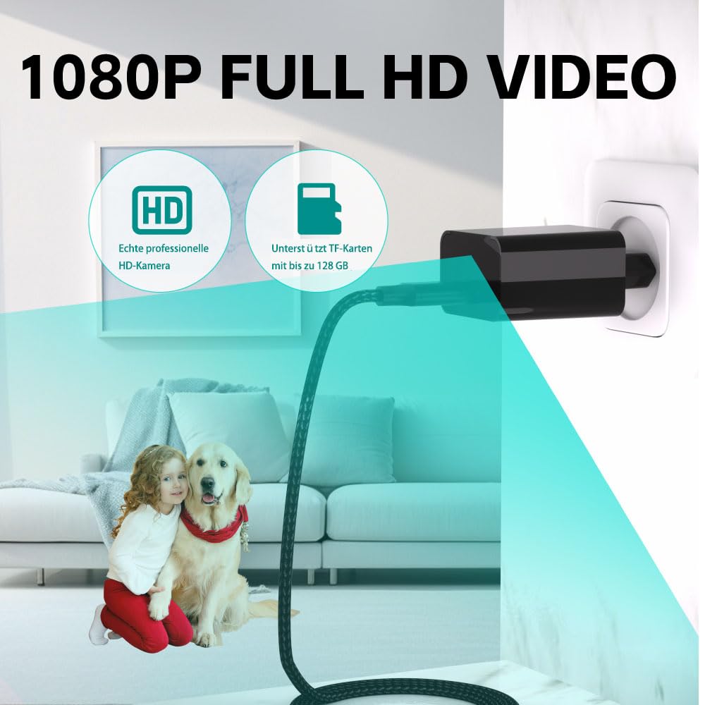 Mini Caméra Espion Surveillance avec Détection Mouvement et Vision Nocturne Intérieur Extérieur