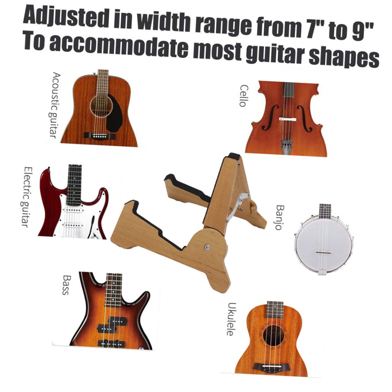 Abaodam Soporte de Guitarra de Suelo Ligero y Portátil para Guitarra Eléctrica y Violín Material Sintético Adecuado para Uso en Casa o Tienda de Instrumentos Musicales