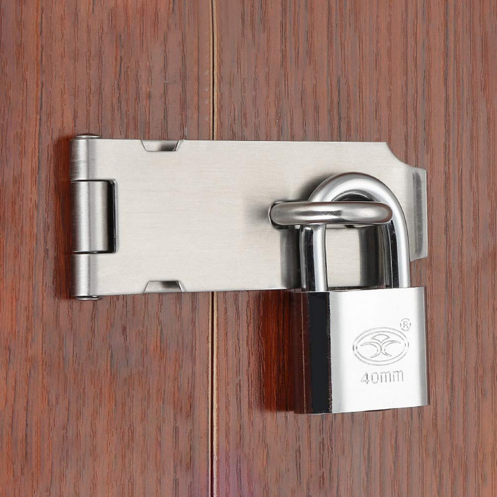 kuou Stainless Steel Padlock Hasp, 5.5 Inch Door Padlock Hasp Heavy