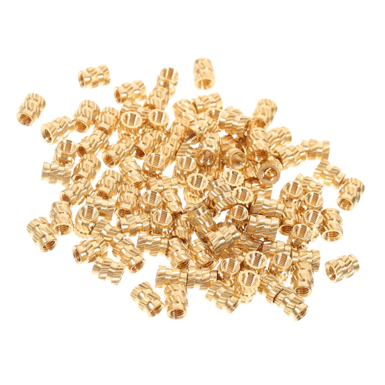 Copper Knurled Threaded Inserts 100pcs, 0.5mm Pitch for Plastic