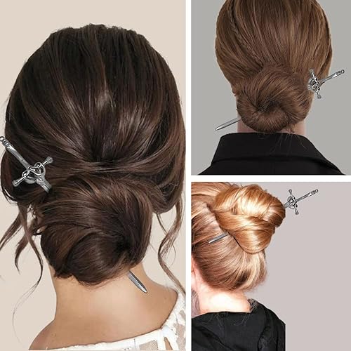 Miniatura 7 de 2 palillos para el cabello vintage para niñas, estilo chino, horquillas para cabello largo, accesorios para el cabello (negro)