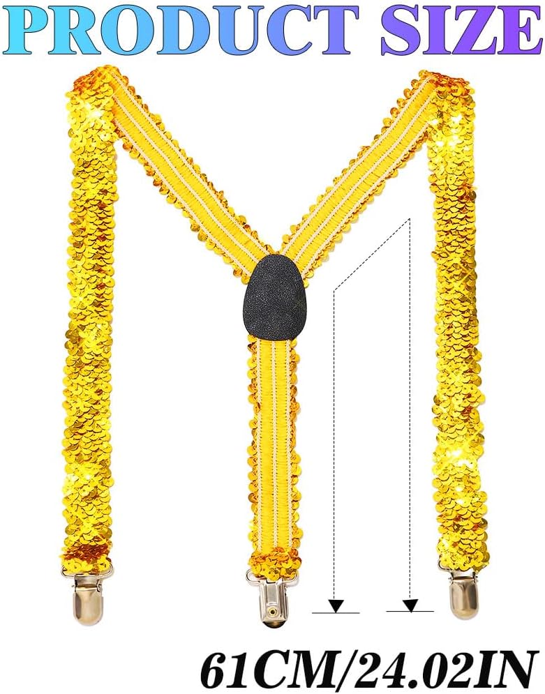New Year Sequin Suspenders Fashion Suspender Costume Accessories for Men and Women