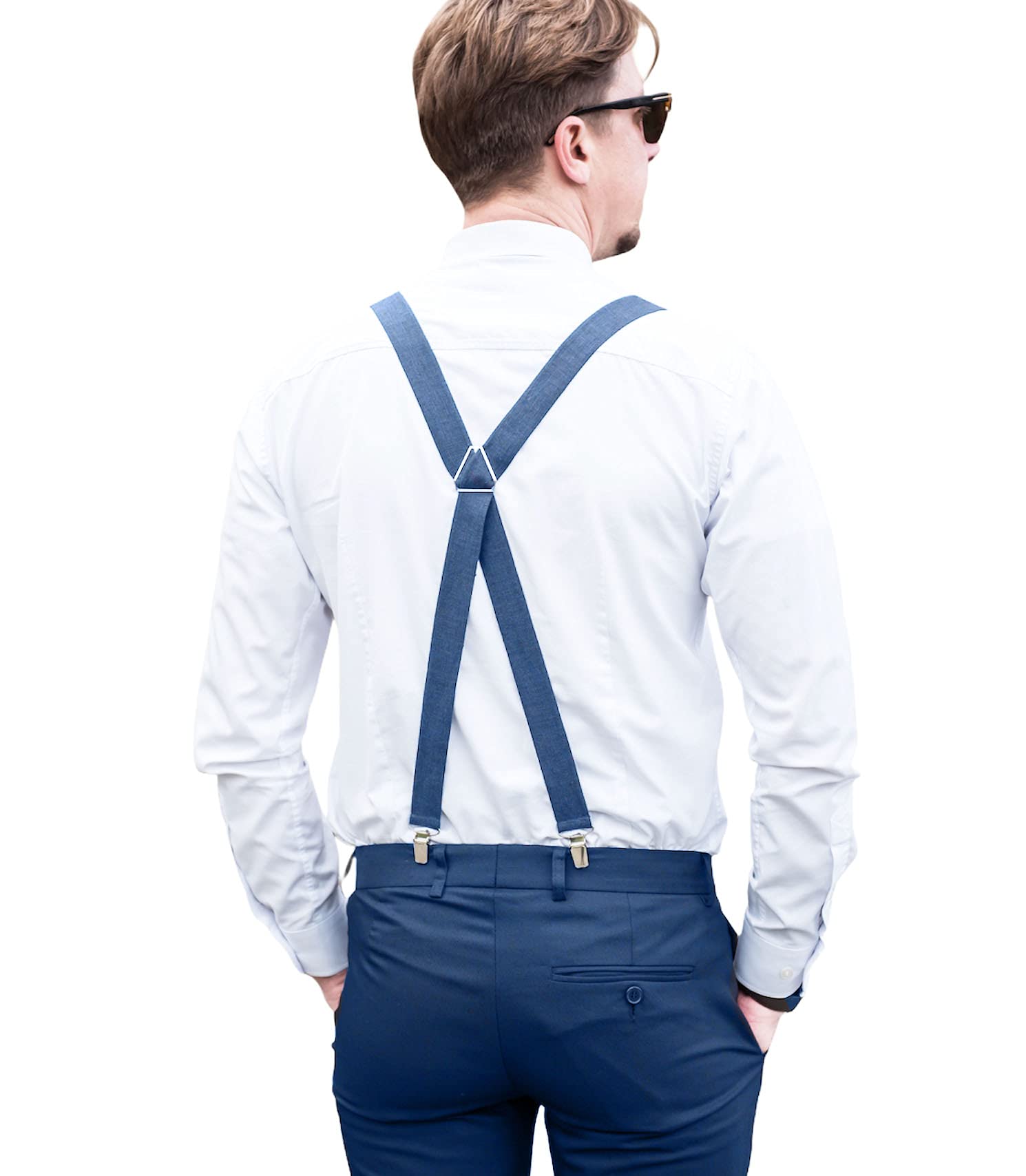 Leinen Accessoires: Fliege, Hosenträger, Einstecktuch, Manschettenknöpfe für Herren, Voll Einstellbar
