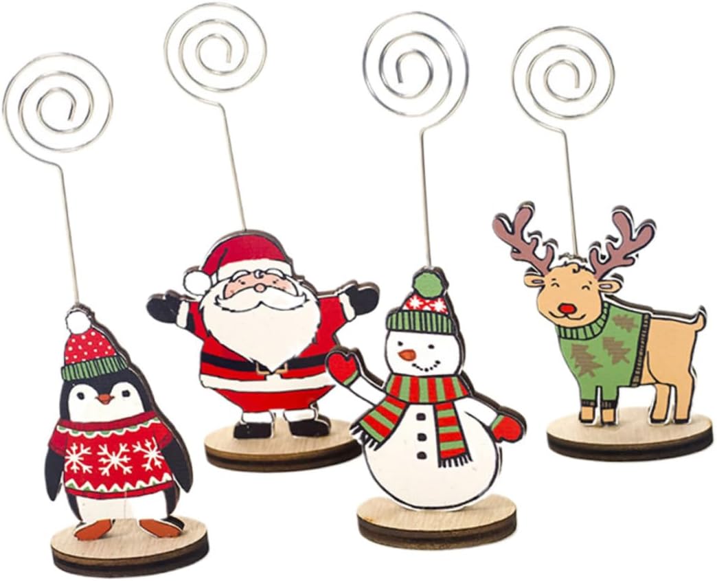 Xmas Party Photo Clip Christmas Desktop Ornament Santa Pattern Message Folder Note Holder