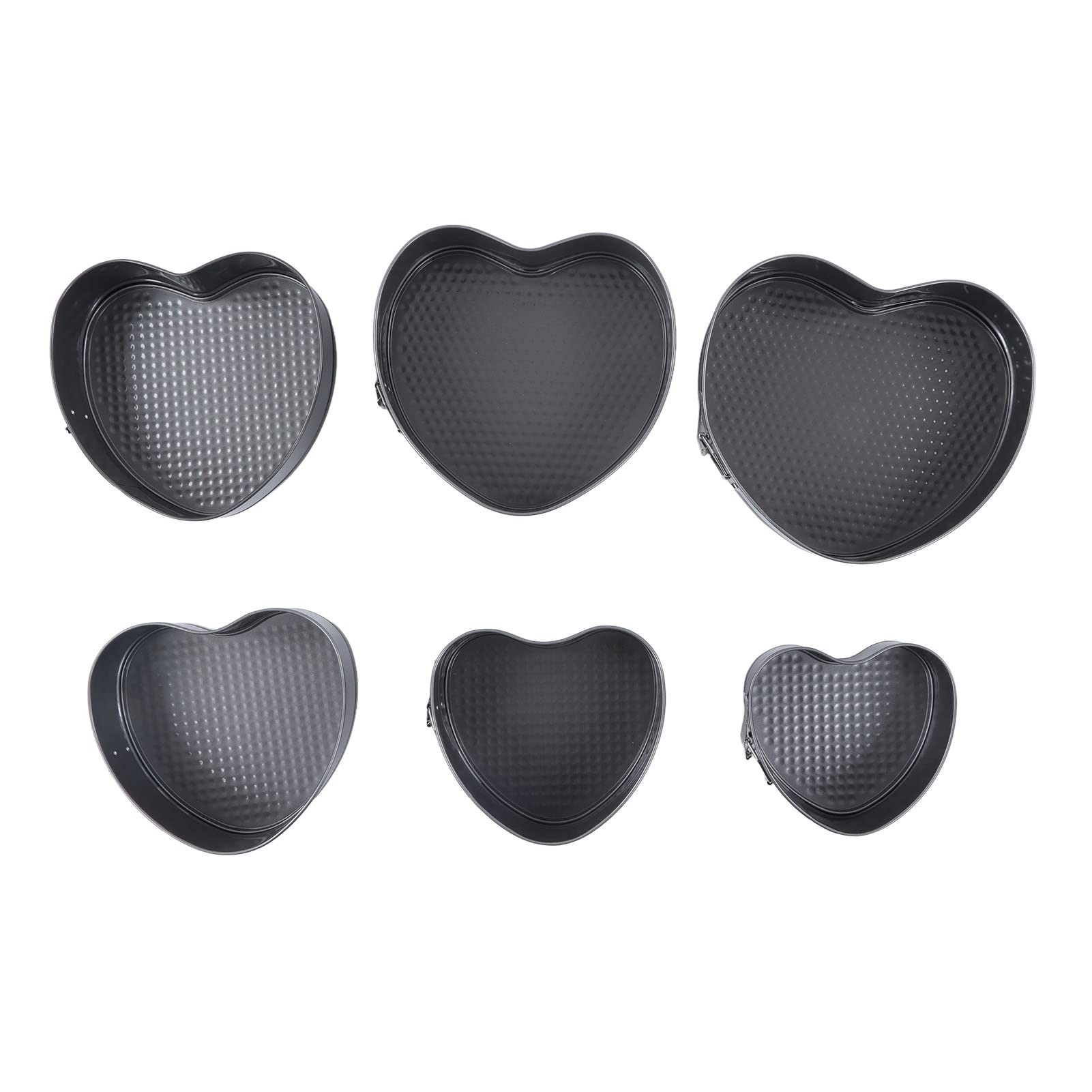Molde Desmontable con Forma de Corazón, Juego para Hornear Antiadherente de 6 Piezas, Ideal para Pasteles de Cumpleaños y Mousse, Fácil Liberación y Limpieza