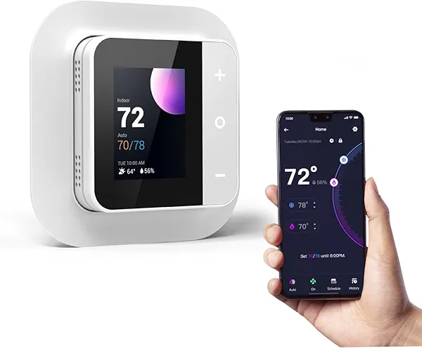 vine Smart Thermostat for House, WiFi Thermostats for Home Work with Alexa and Google Assistant, 7day x 8period Programmable, Energy Star Certified, C-Wire Required