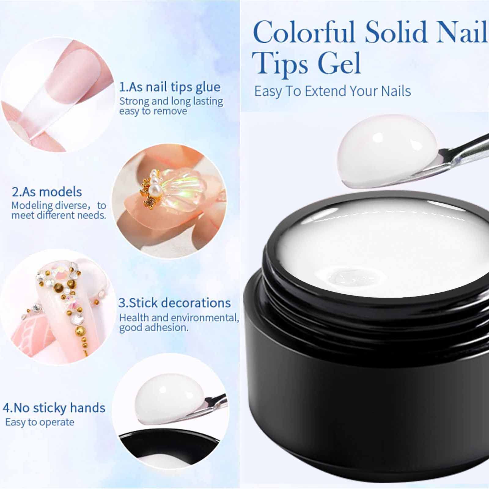 2 x 10 ml klej do paznokci, różowe nagie tipsy do paznokci akrylowych, klej Press-on Nail Art, klej do manicure, powolne utwardzanie