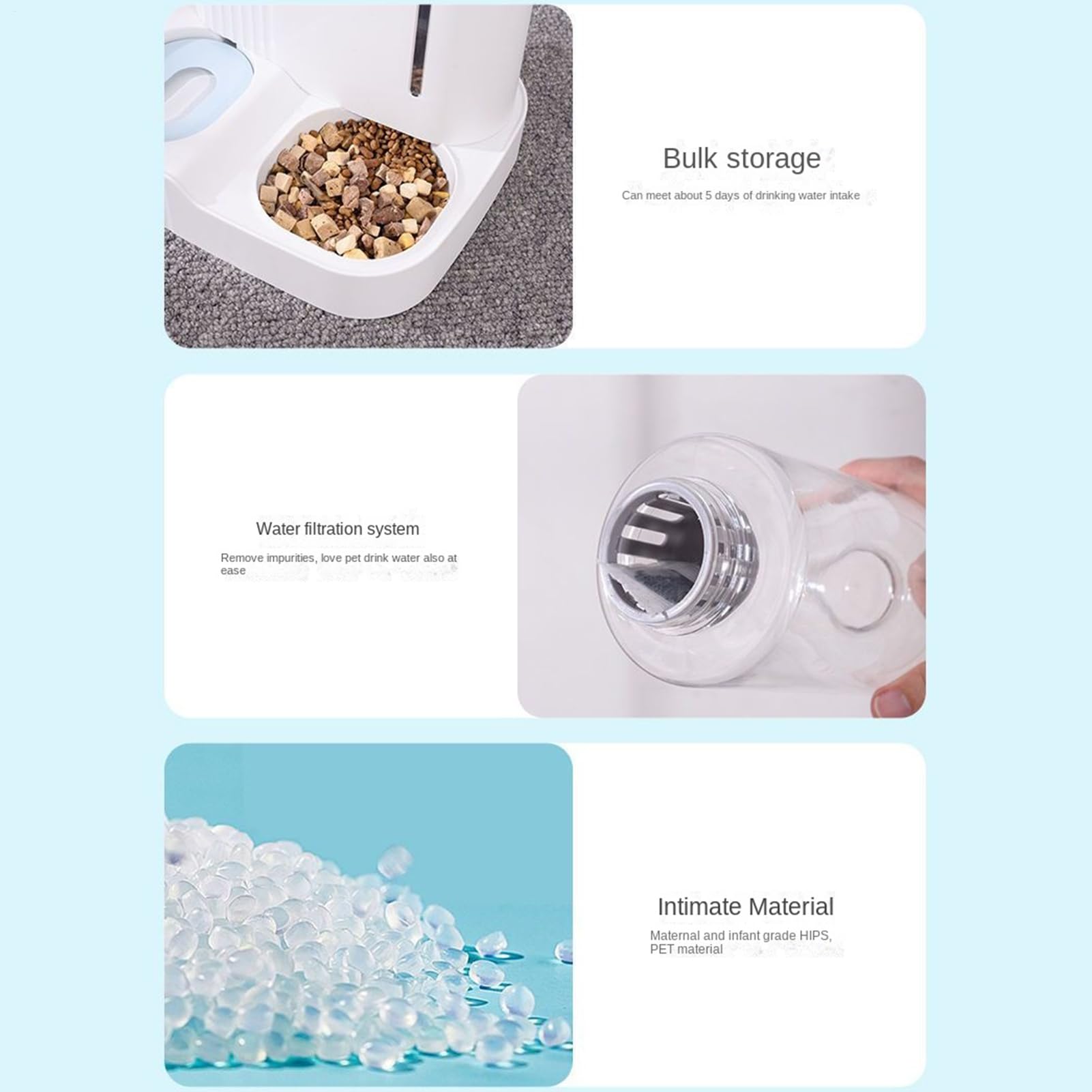 Dispensador de Comida y Agua para Gatos | Bebedero 2 en 1 para Cachorros,Dispensador Automático de Comida para Gatos Desmontable de 3L - Uso con Y Cachorros En El Hogar Interior Y Vacaciones