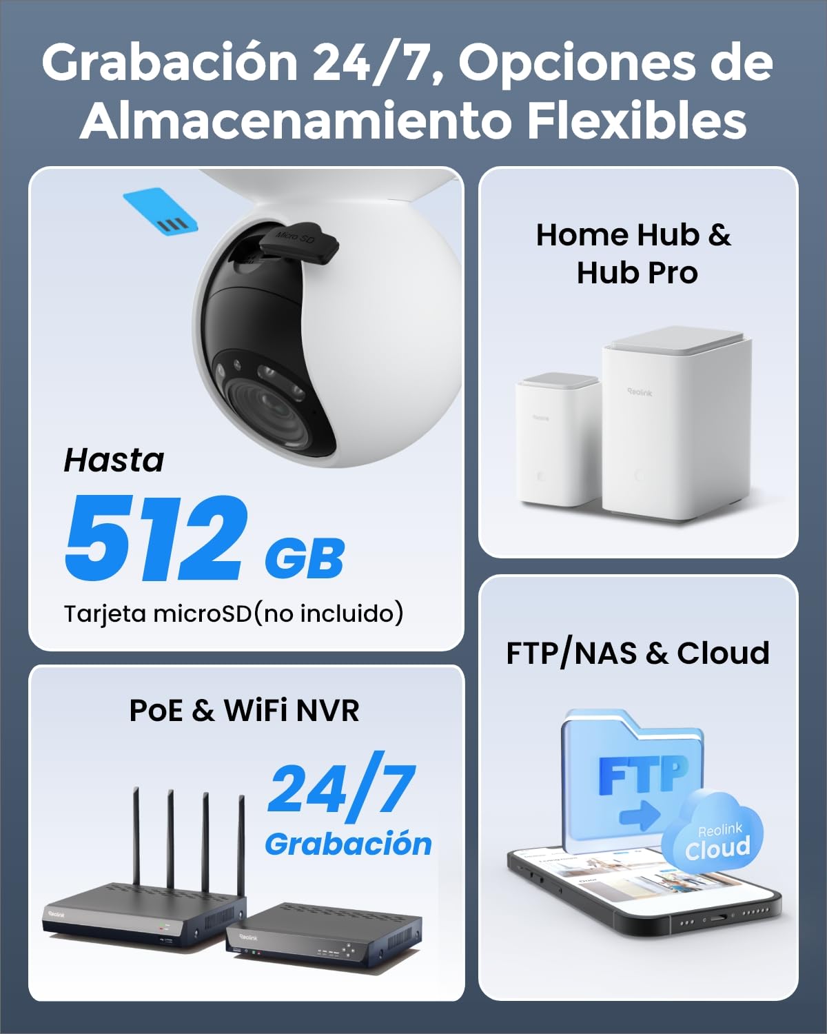 Reolink 5MP PTZ Camara Vigilancia WiFi Exterior con 3X Zoom Óptico, Focos y Visión Nocturna en Color, 2.4/5GHz WiFi Cámara con Detección de Personas/Vehículos, Seguimiento Automático, E1 Outdoor