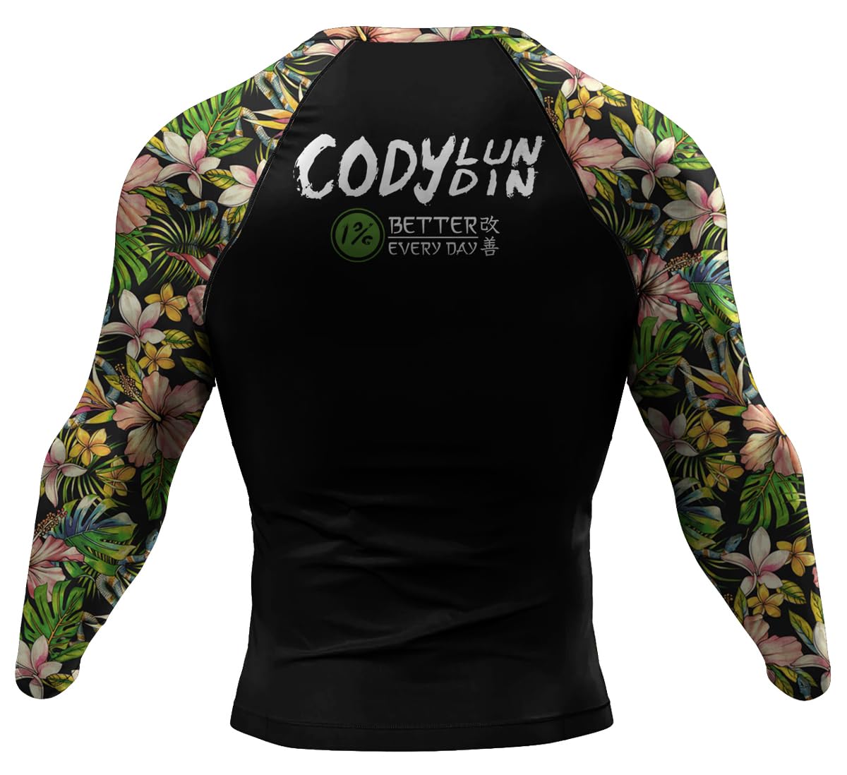 Red Plume Men's Compression Printing Tight-Fitting Tee Sport Running Quick Drying Long Sleeve T Shirt Black