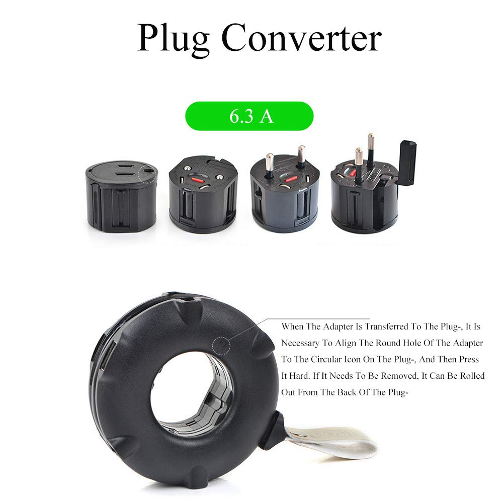 Pasizoe Donuts All-in One Power Charger Surge Protector Plug Adapter Cable  Extended Apple Mac Laptop Pro, US/EU/UK/AU DC/AC Travel Converter with 5  Multi-Outlets & 2 USB Ports 2.0A : Amazon.sg: Electronics