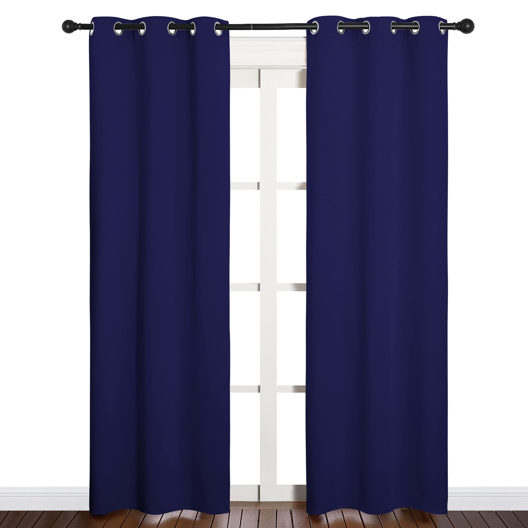 NICETOWN Blackout Curtain Panels, Window Treatment Energy Saving Thermal Insulated Solid Grommet Blackout Drapes/Draperies (Royal Blue, 1 Pair, 34 by 84-inch)