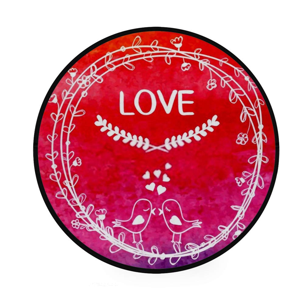 Paillasson Saint-Valentin rond CHEHONG tapis de chambre moelleux et antidérapant