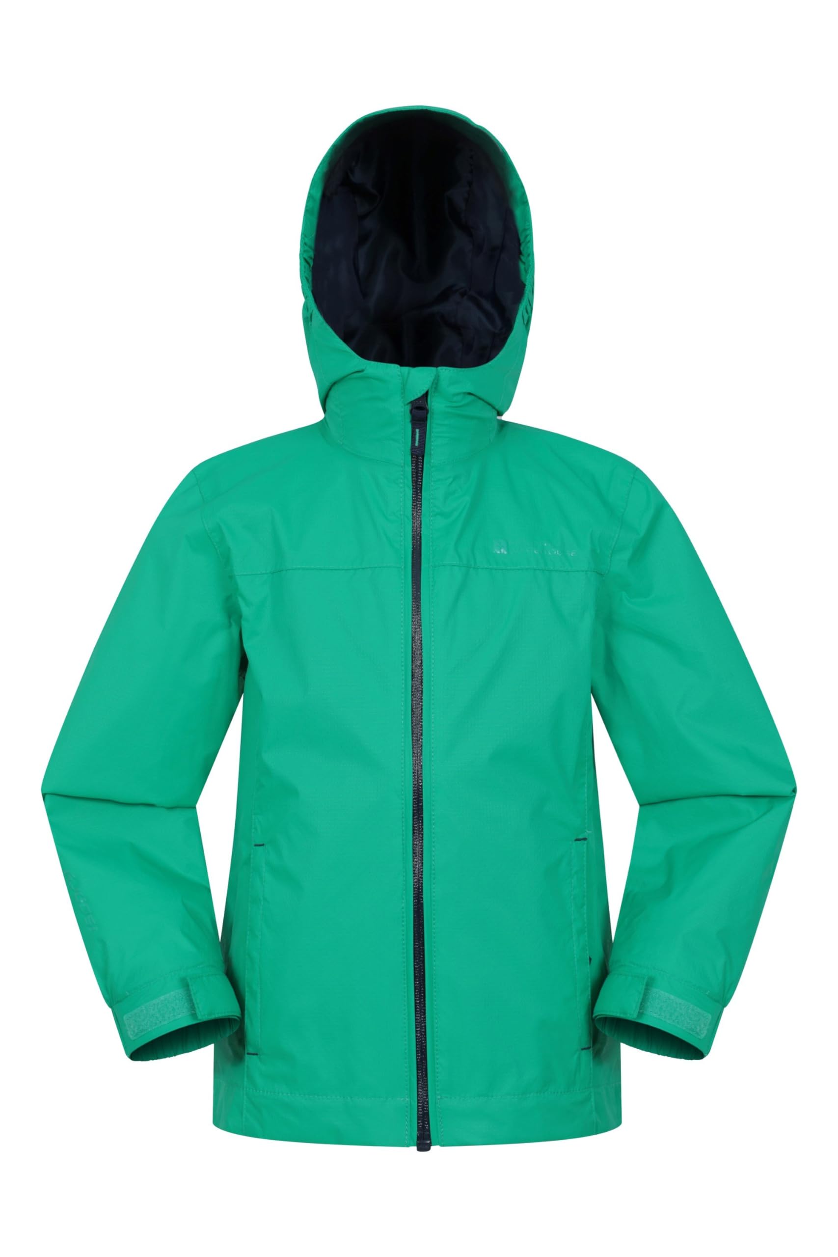 Mountain Warehouse Girls Green Torrent Kids Waterproof Rain Jacket - Taped Seams Raincoat, Lightweight, Breathable, & Boys Rainwear -For Autumn, Winter, Wet Weather Kids Size 3-4 Years