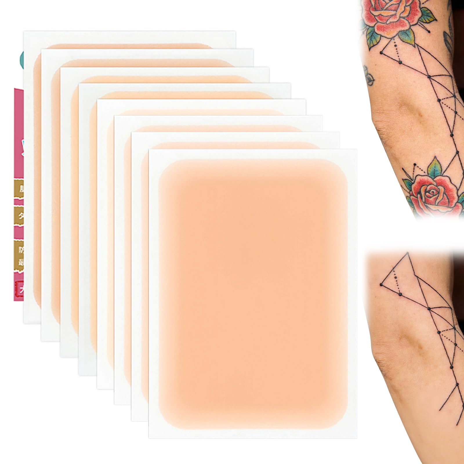 8 Pezzi Cerotti Copri Tatuaggi Color Carne, Impermeabili per Nascondere Cicatrici e Tatuaggi, Aspetto Naturale con Bordi Sfumati, Tagliabili su Misura per Copertura Ottimale