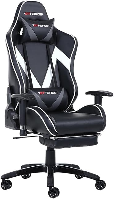 GTFORCE FORMULA MX RECLINING SPORTS RACING GAMING OFFICE DESK PC CAR FAUX LEATHER CHAIR (Grey)