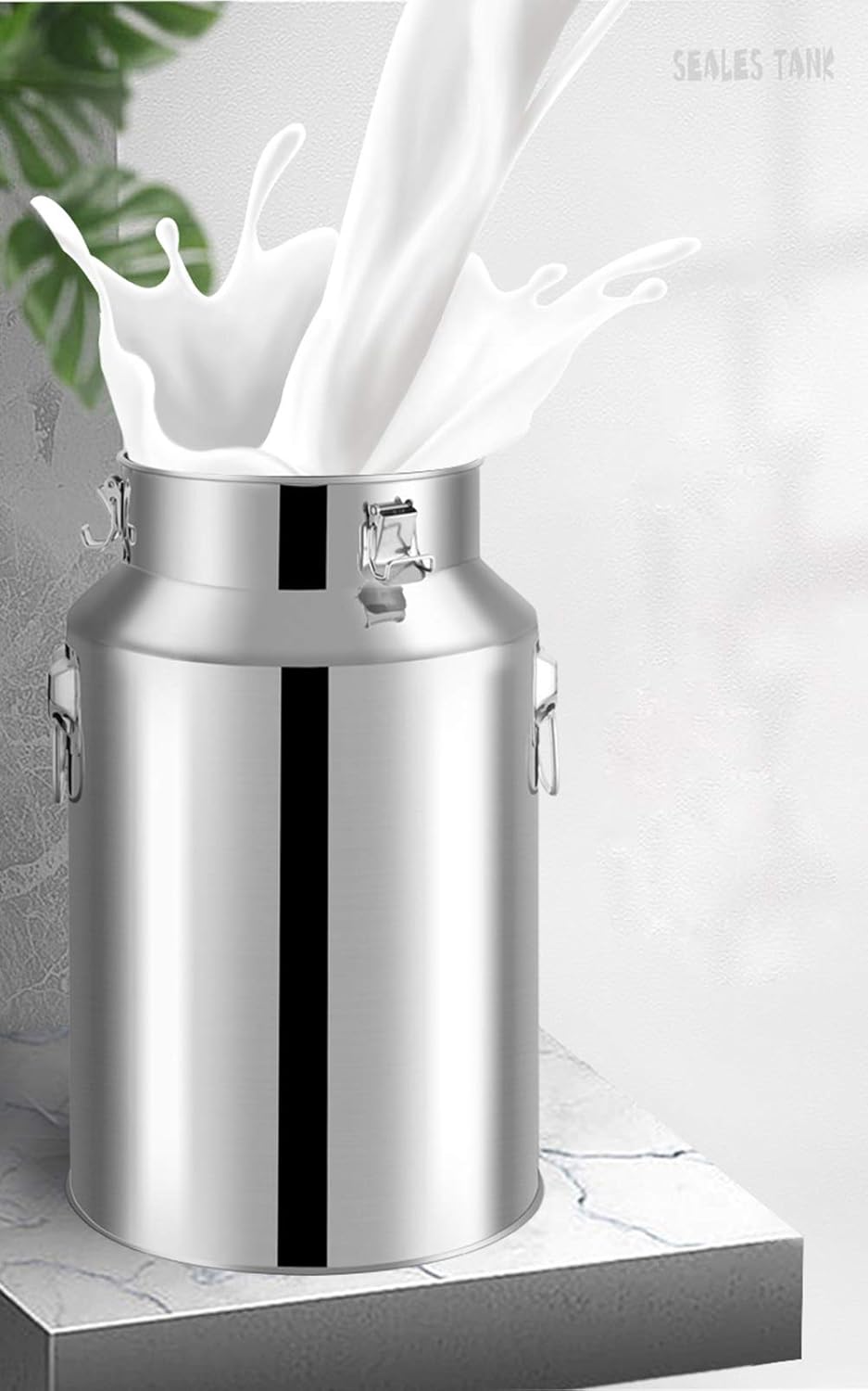 5-100L Milk Can with Sealed Lid 201 Stainless Steel Milk Bucket Wine Pail Bottle Tote Jug Oil Barrel Tea Canister Liquid Solid Storage Container Tank (Silver),6L