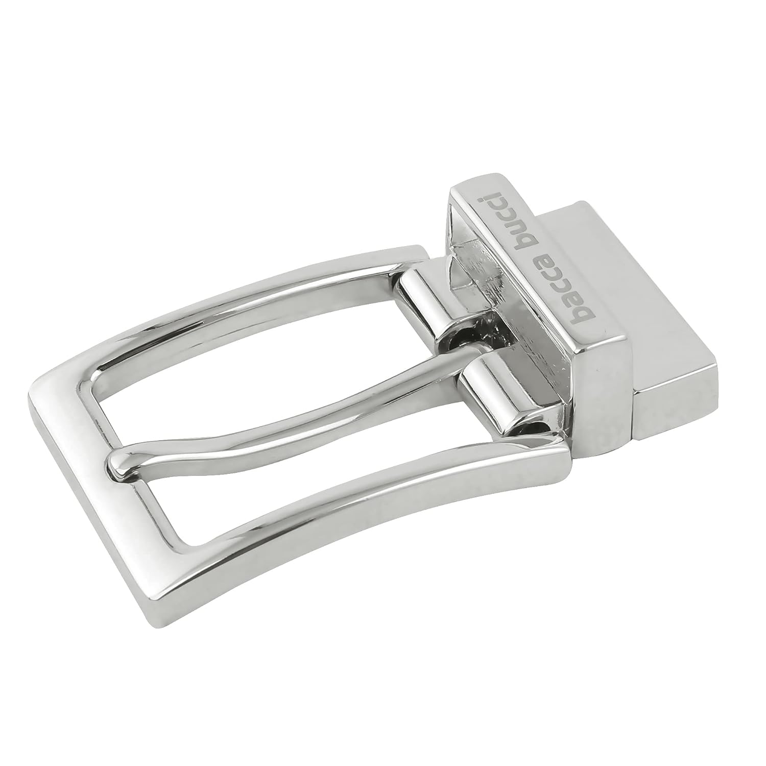 Bacca Bucci 30 MM Nickle Free Reversible Clamp Belt Buckle with Branding (Buckle only) -1048 Silver Bacca Bucci 30 MM Nickle Free Reversible Clamp Belt Buckle with Branding (Buckle only) -1048 Silver