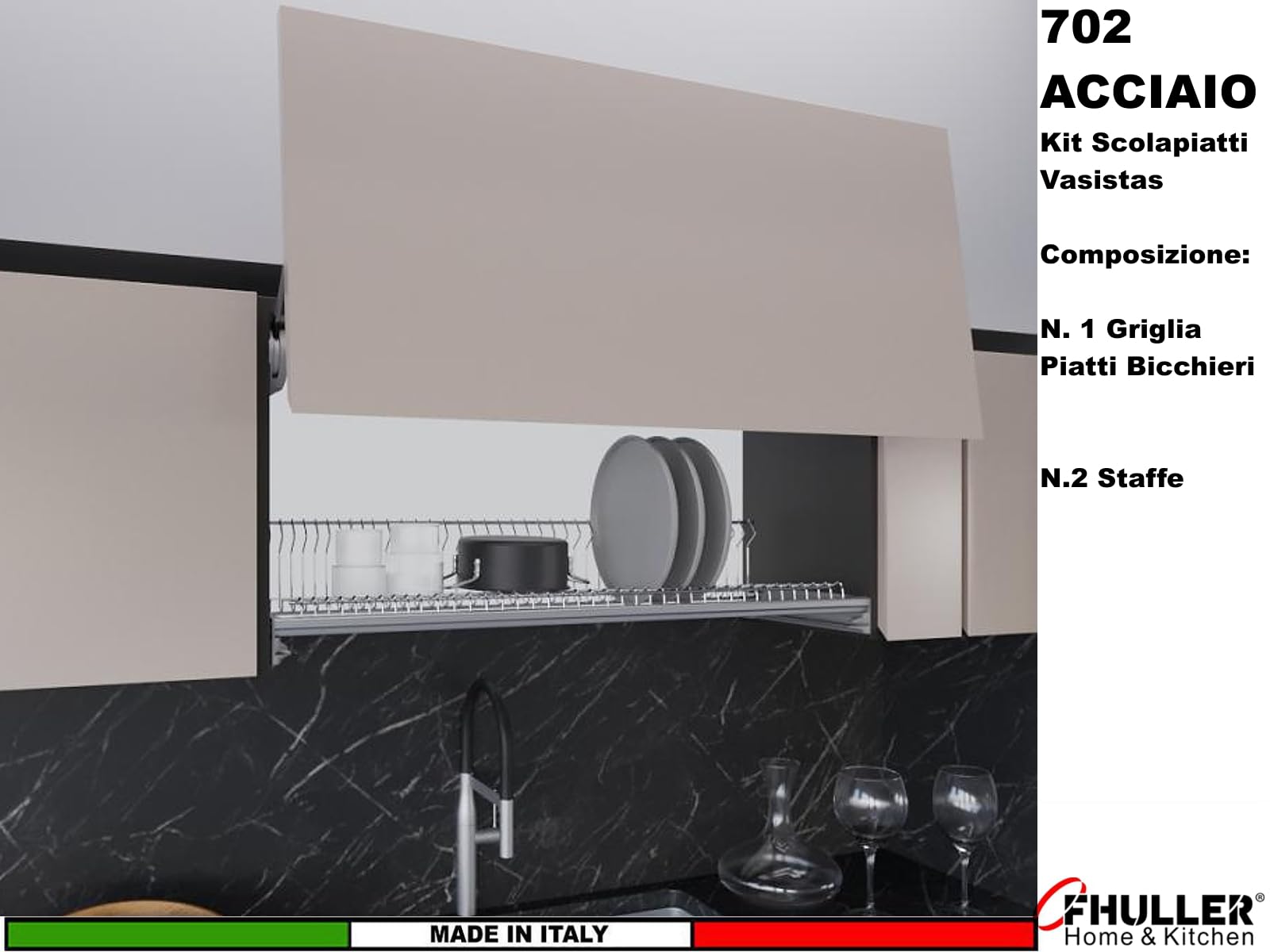 Scolapiatti Incasso VASISTAS Griglia Unica Piatti Bicchieri ACCIAIO INOX (NO Cromato o Verniciato Grigio) 702/120XP1 PENSILE 120 INTERNO 116,4 Misura Scolapiatti 115,6 + 2 Staffe