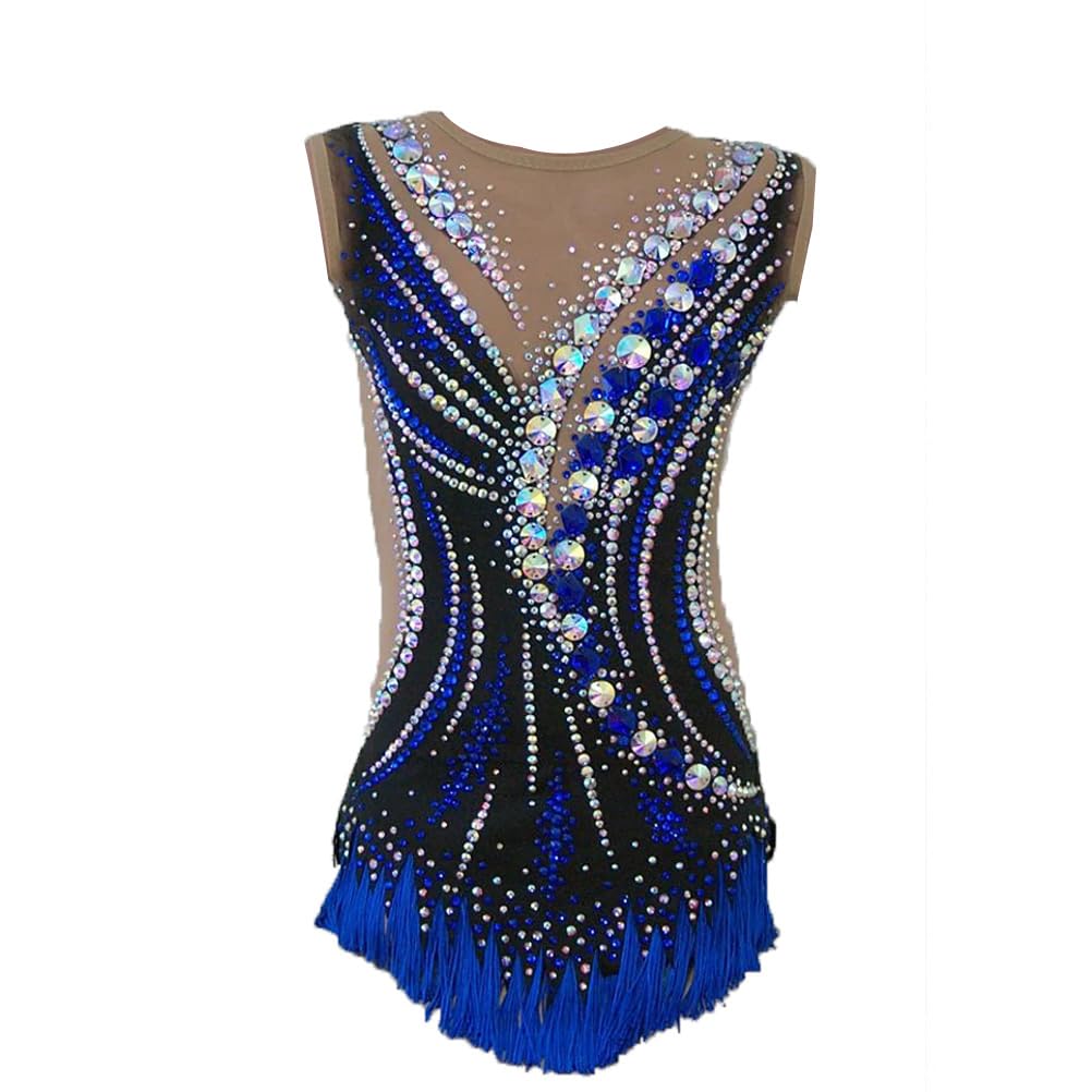 Maillot de gimnasia para niñas, ropa con borlas para competición de gimnasia rítmica, disfraces de patinaje sobre hielo