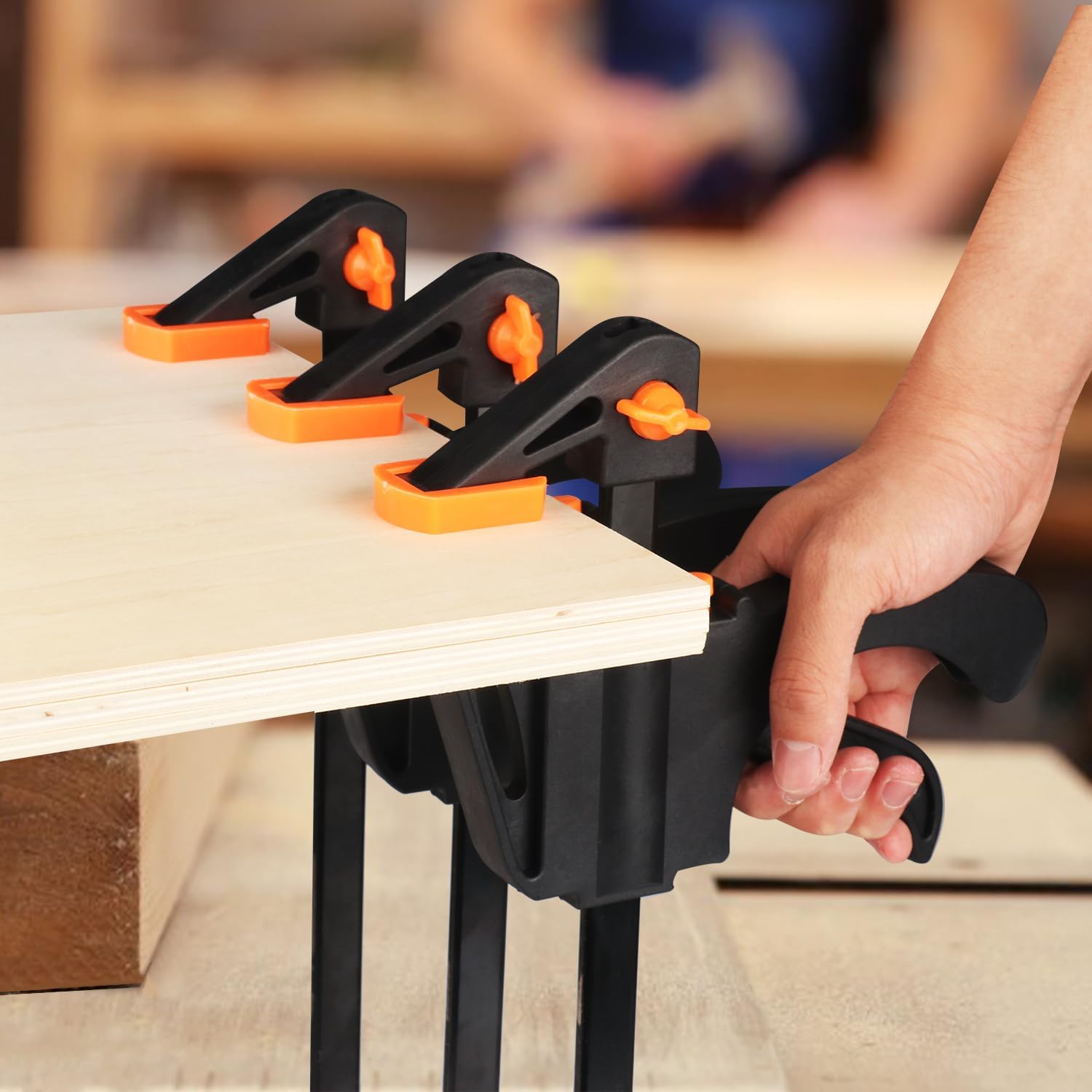 8 Pack 8 Inch F Bar Clamp, Medium Duty 160lbs One Handed Clamps/Spreader, Bar Clamps for Woodworking, Crafting, by GENHAKON