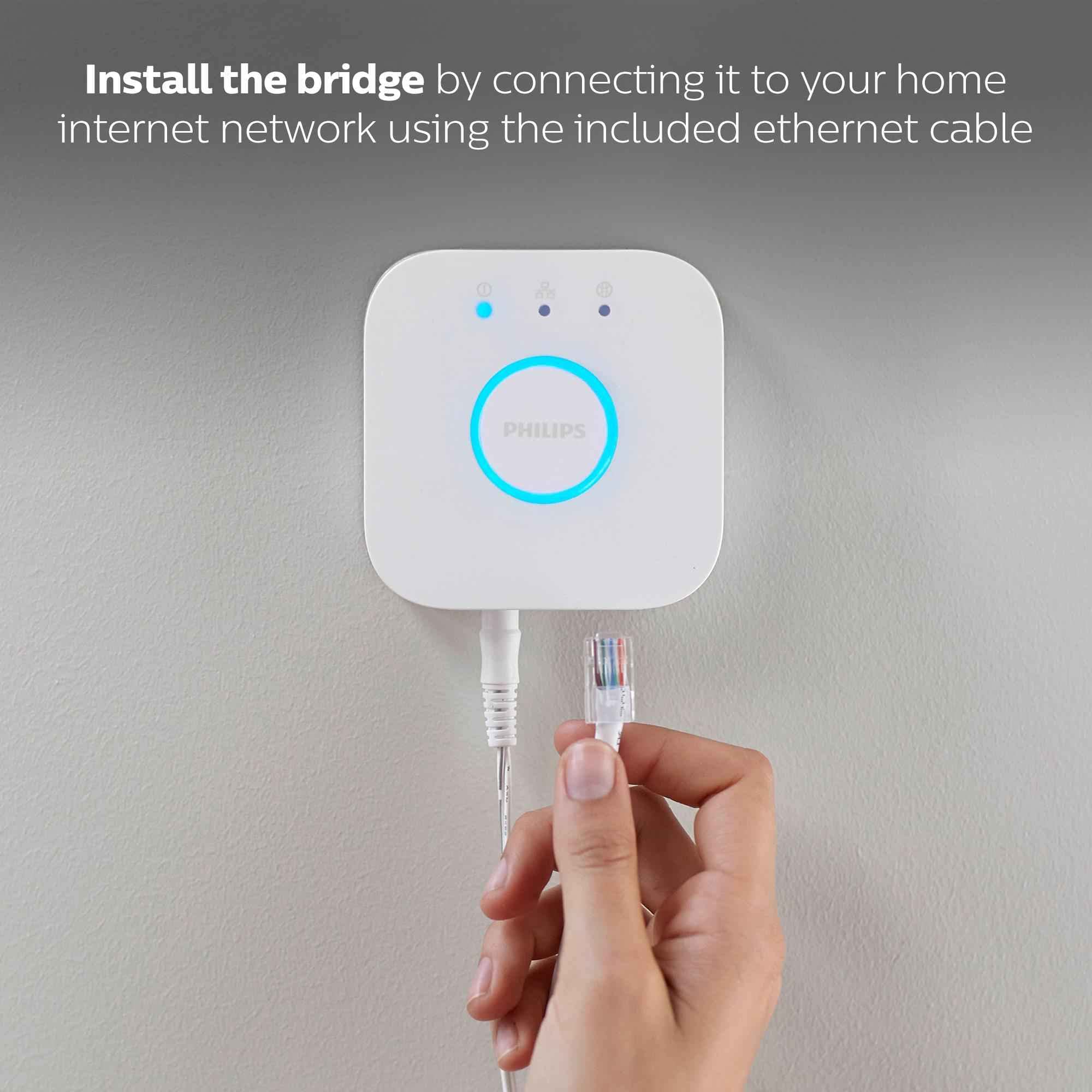 Philips Hue Bridge. Smart Home Automation funziona con Alexa, Google Assistant e Apple Homekit. Sblocca il pieno controllo dell'illuminazione della tonalità.