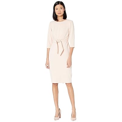 Adrianna Papell Knit Crepe Tie Waist Sheath Dress Women