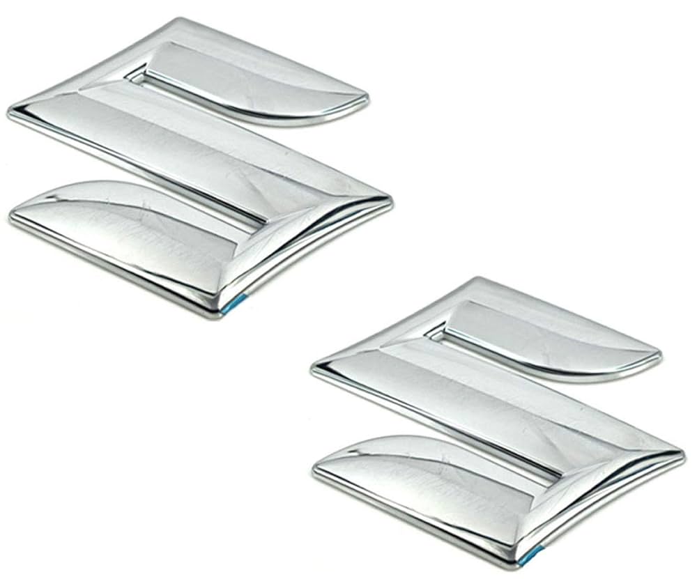 ぱんだ　07、39A、53、59、67、78 New OEM SUZUKI S Emblem Fuel Tank Decals Pair Chrome 68111