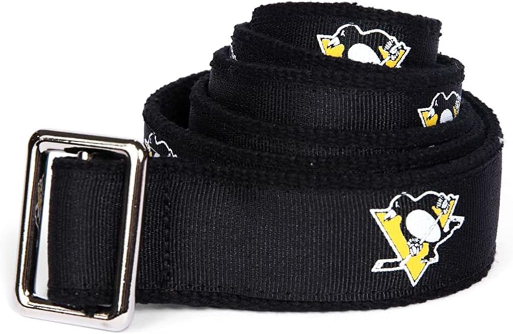 GELLS Pittsburgh Penguins NHL Hockey Belt Officially Licensed With Nickel Finished Brass Buckle And Logo Tin