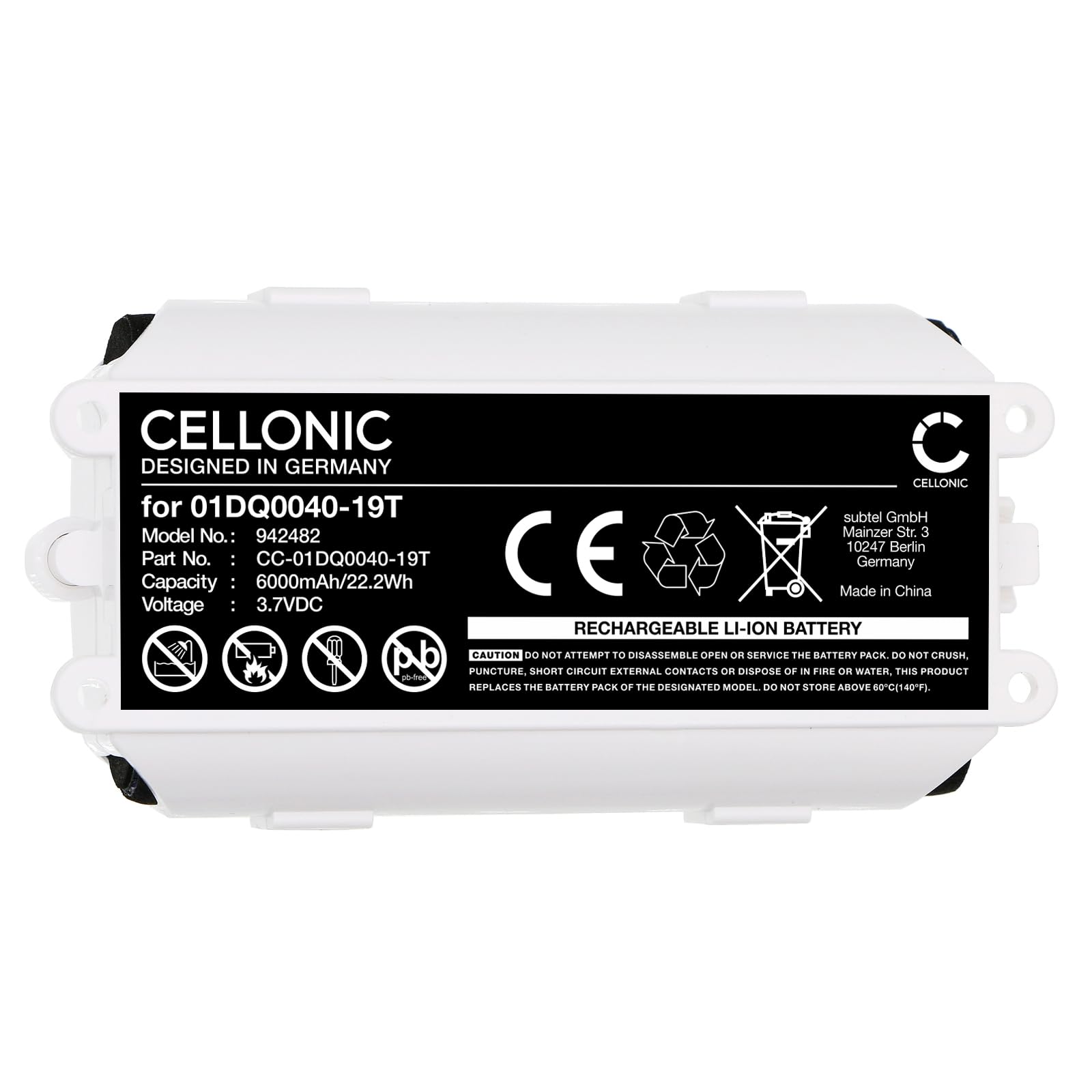 CELLONIC 2x Batteria compatibile con Reolink Argus 3 Pro | 2x, (6000mAh-3.7V-Ioni di Litio), Smart home Batteria per Reolink Argus 3 Pro, 01DQ0040-19T