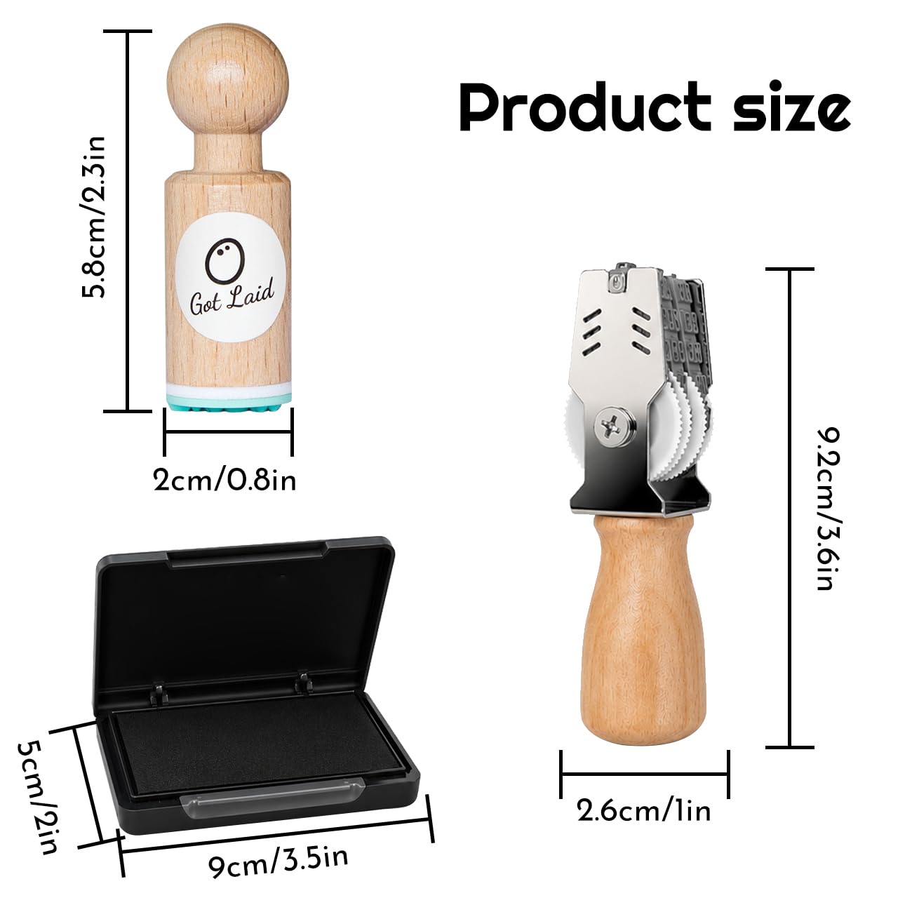 Kit de tampons dateurs (4 pièces de petits tampons + dateur d'œufs + tampons encreurs noir/rouge à séchage rapide) – Marqueur d'œuf transparent pour œufs frais, tampons de date pour filets de poulet