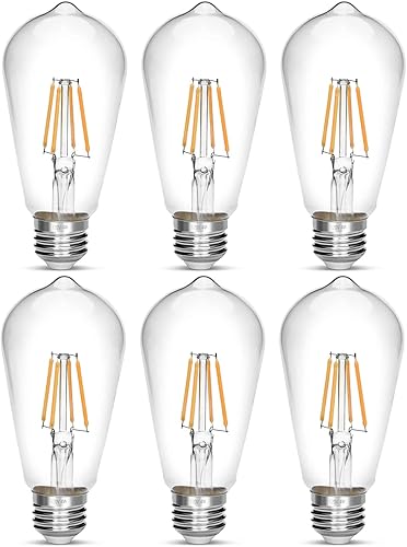 Bombilla LED Edison de 40 W, bombilla Edison vintage, E26, no regulable, 450 lúmenes, 2700 K, luz blanca cálida, paquete de 3