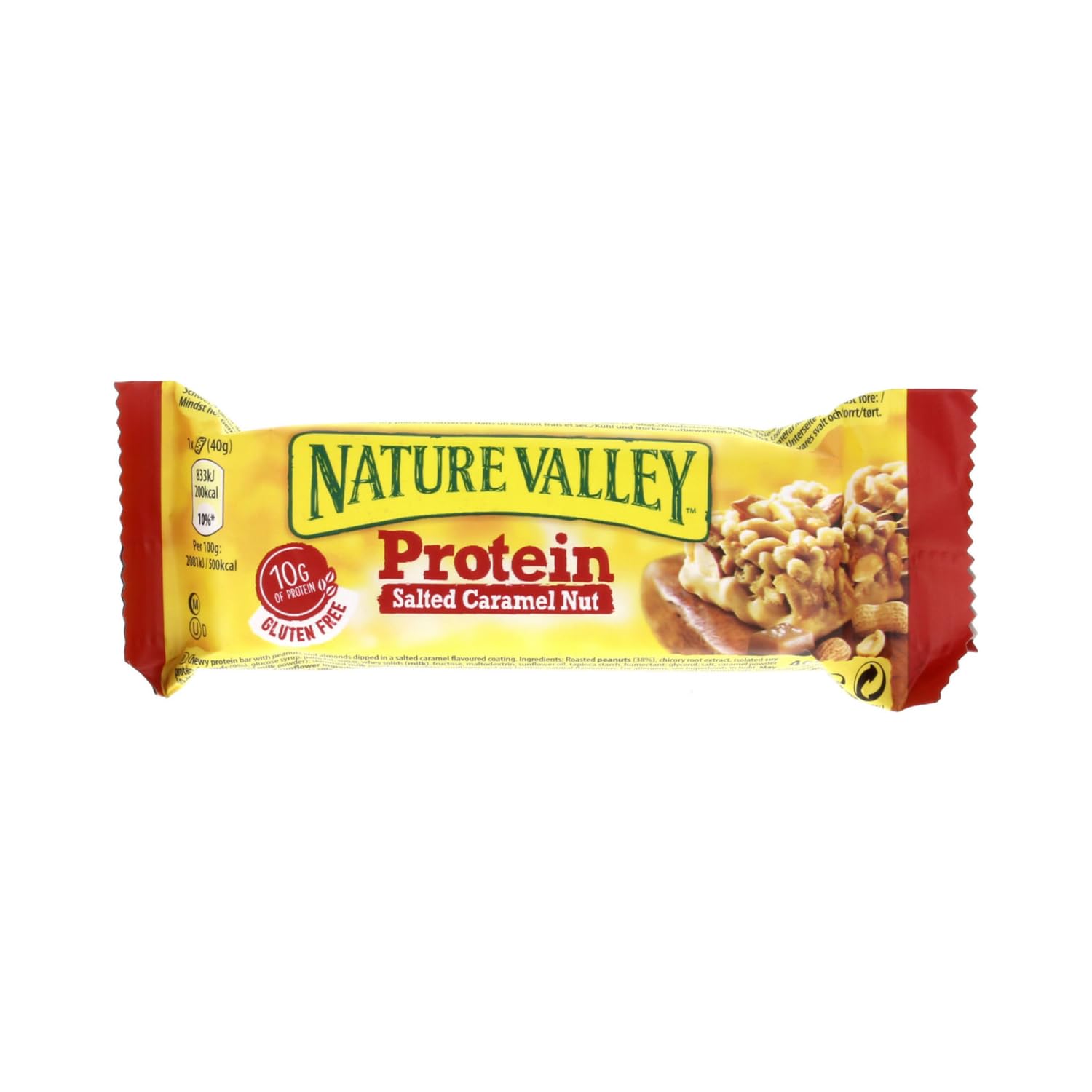 Nature Valley® | Barretta Proteica Morbida Arachidi e Mandorle | Barrette Copertura Caramello Salato - 3 Astucci (Tot 12 Barrette)