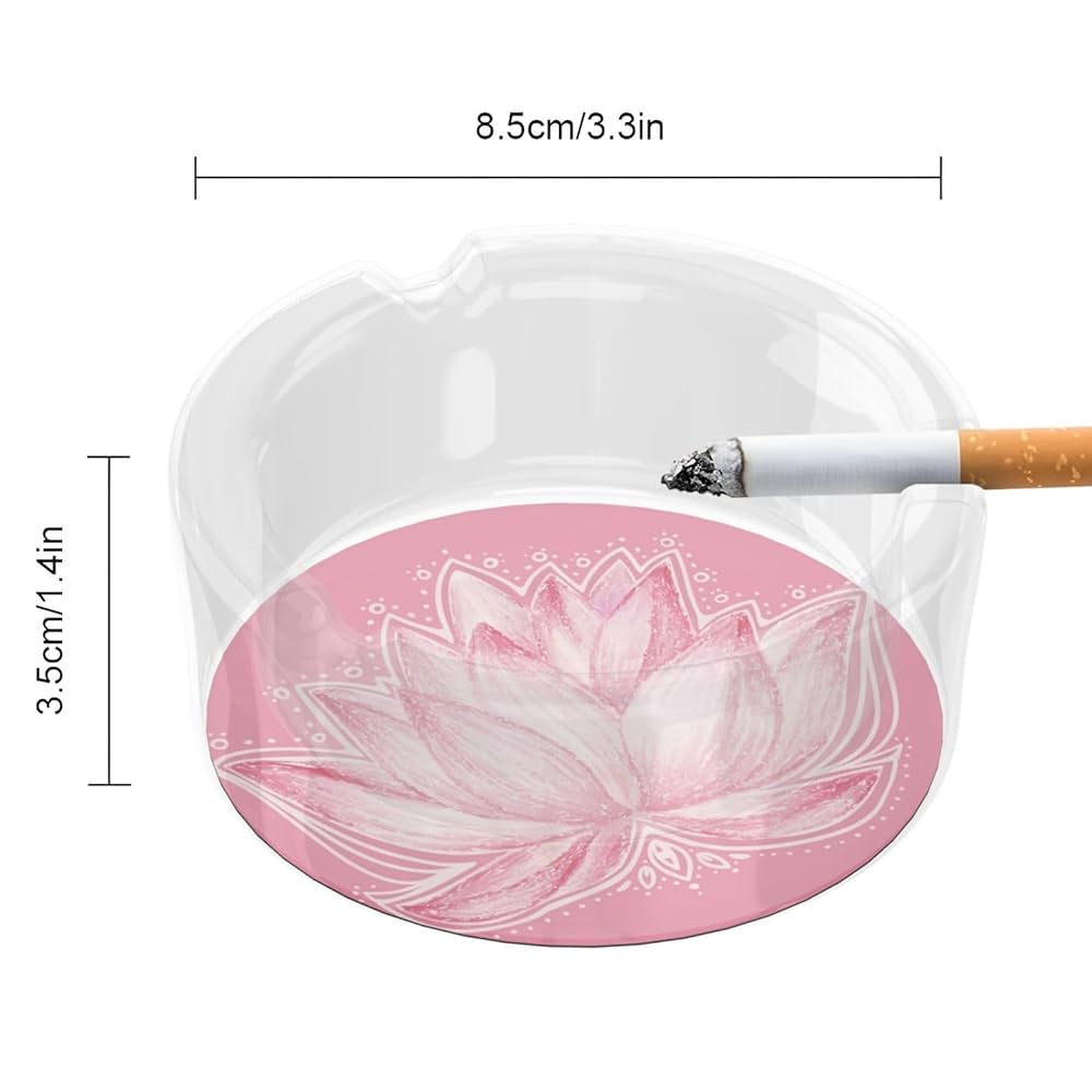 Amazon.co.jp: 灰皿 ガラス灰皿 水の花 ピンクの蓮 ガラス