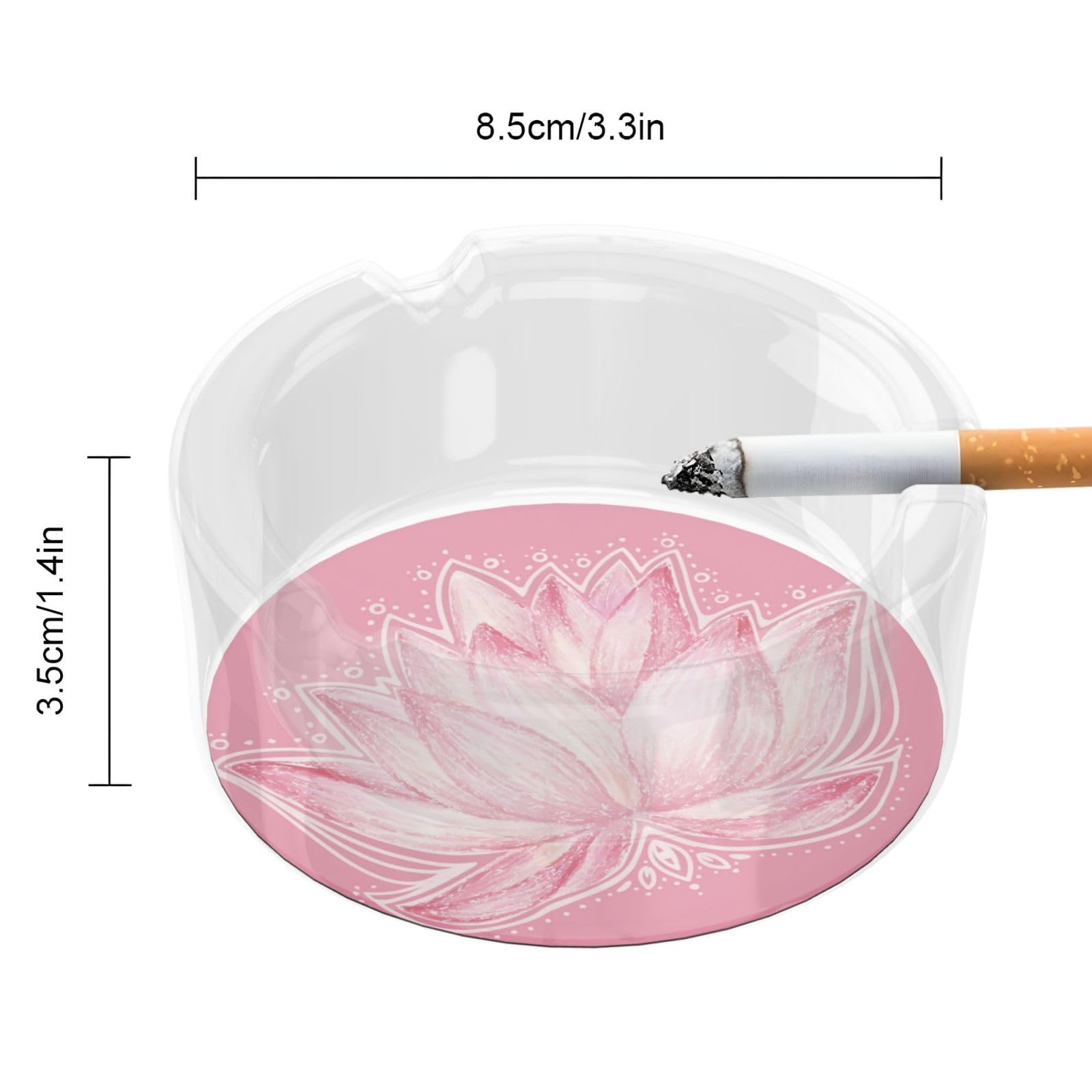 Amazon.co.jp: 灰皿 ガラス灰皿 水の花 ピンクの蓮 ガラス