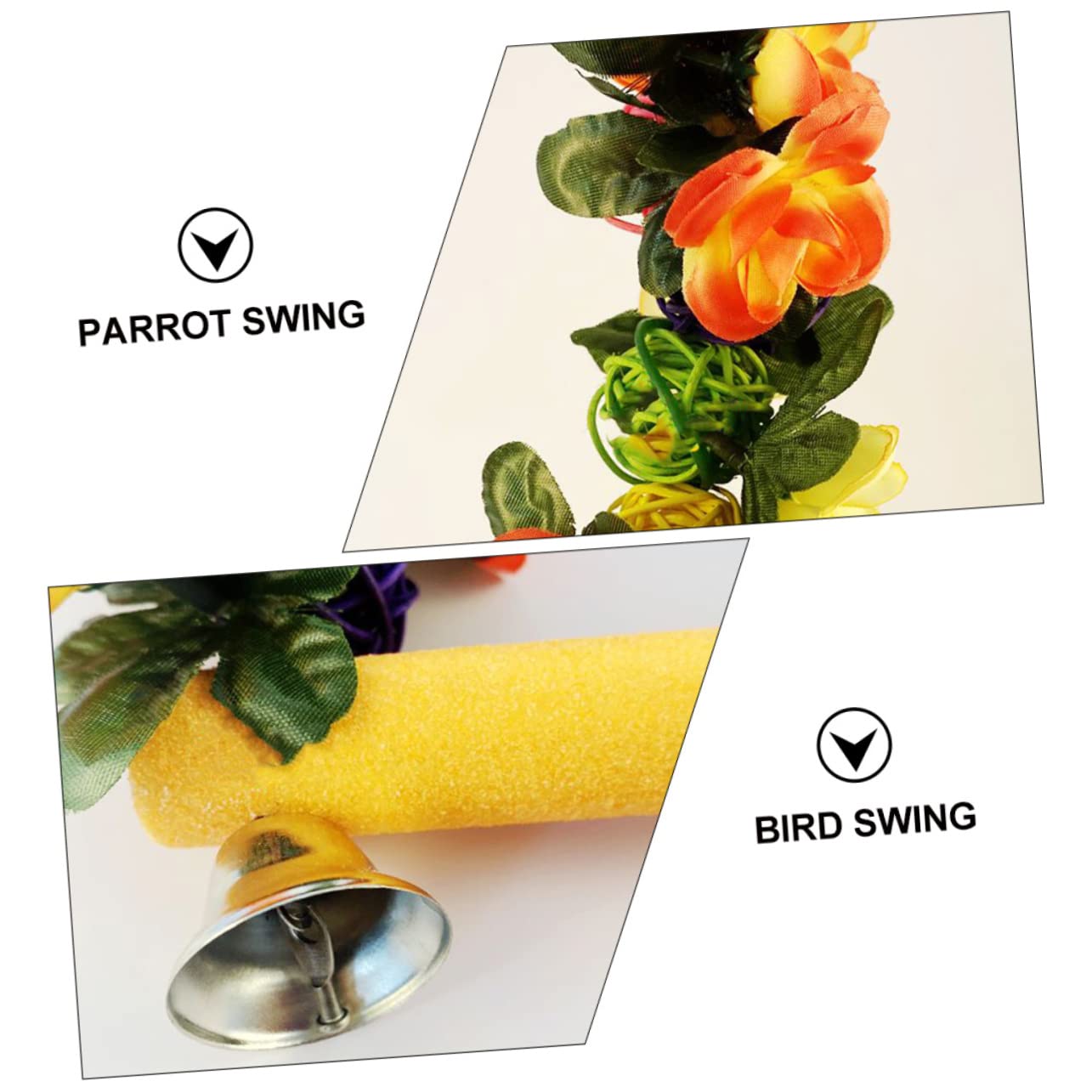 YARNOW 3piezas Columpio De Madera para Aves Juguete para Periquitos y Rack Ejercicio y Descanso Percha para Pájaros y Medianos
