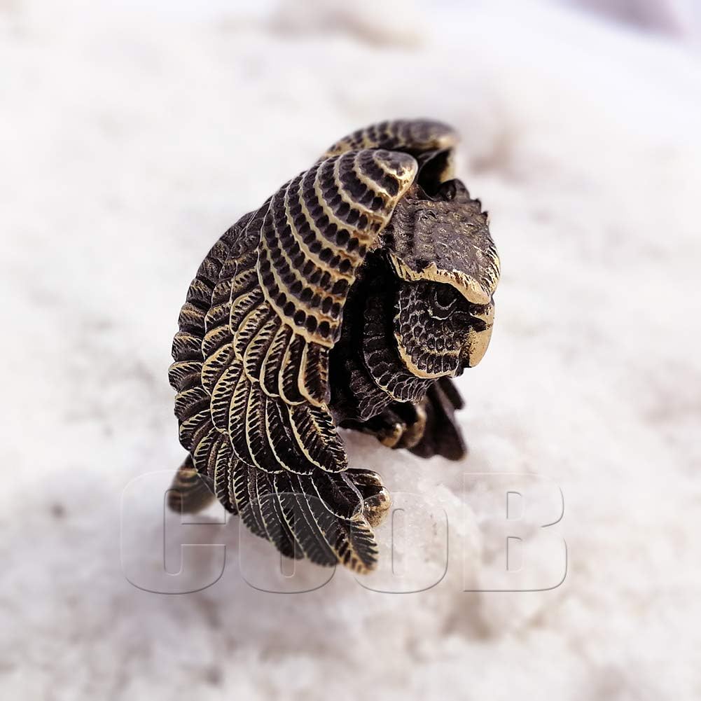 CooB EDC Paracord Bead, Charm, Pendant, Knife Lanyard Bead Owl Bird. Metal Hand Made Paracord Lanyard Beads for Knives Lanyards 1Pcs/Lot