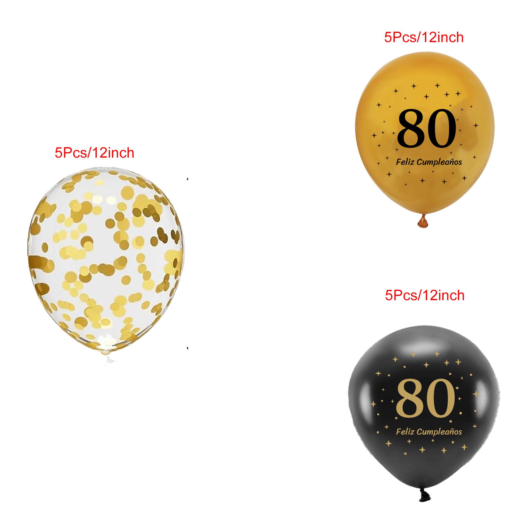 Striscione Buon Compleanno 80 Anni - Sfondo Festa 180x110 Cm, Nero E Oro, Per Decorazioni Party - Foto 5