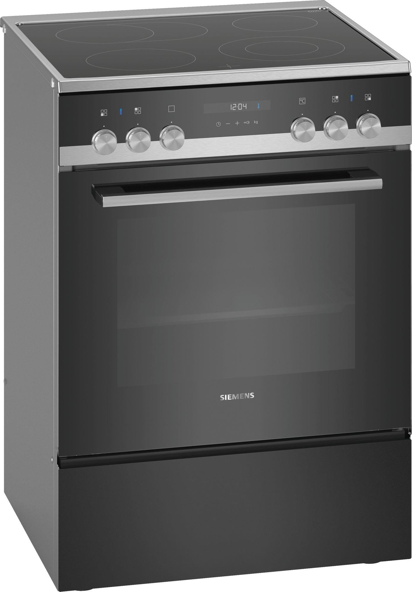 Siemens HK9S5A240, iQ500 Cuisinière électrique autonome avec plaque de cuisson vitrocéramique, 60 cm, chauffage rapide, aide à l'auto-nettoyage, 3D Air chaud, CookControl 10 programmes automatiques