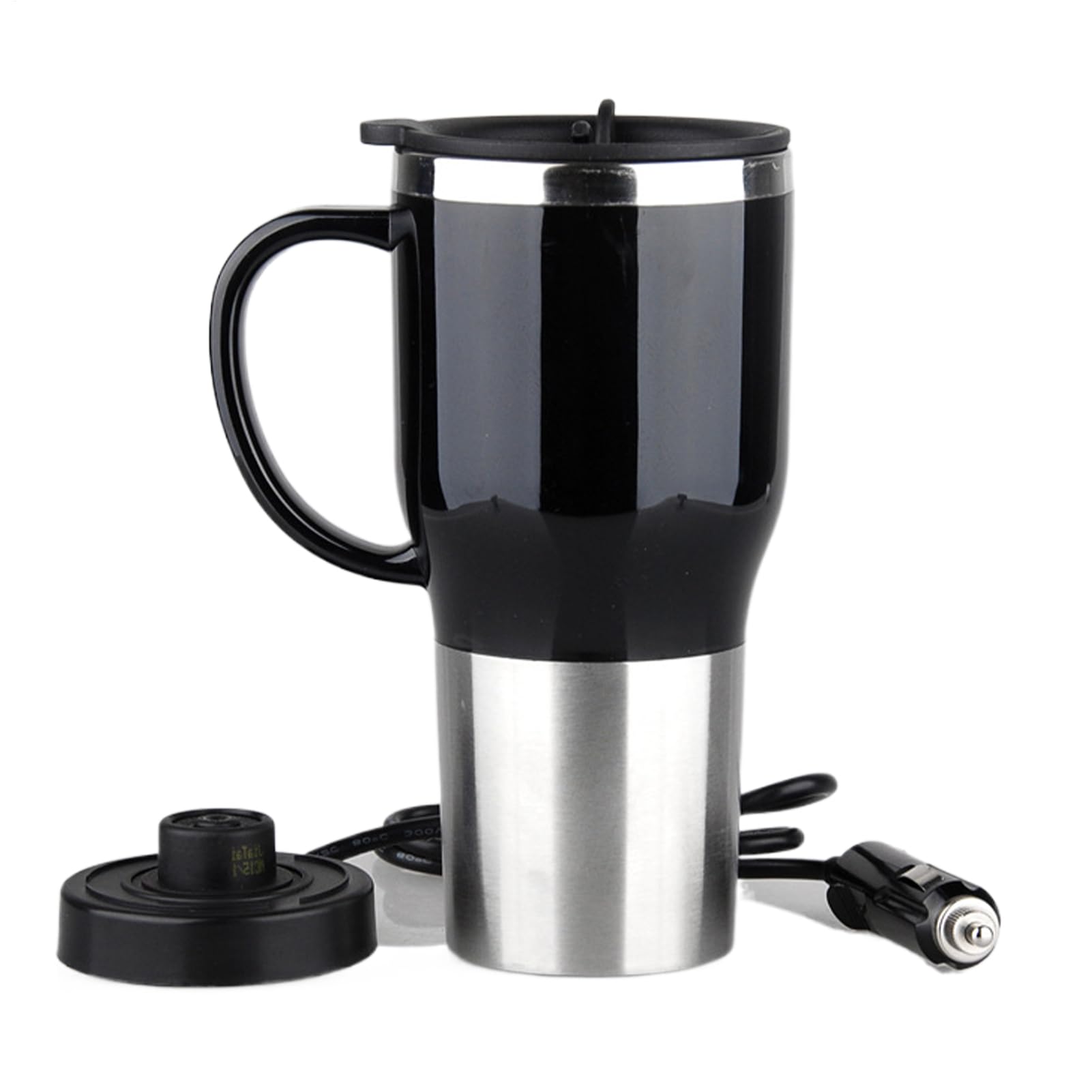 Hervidor de agua para coche, hervidor de agua portátil de 12 V | elegante taza de té de café con asa, 450 ml para hacer té y café