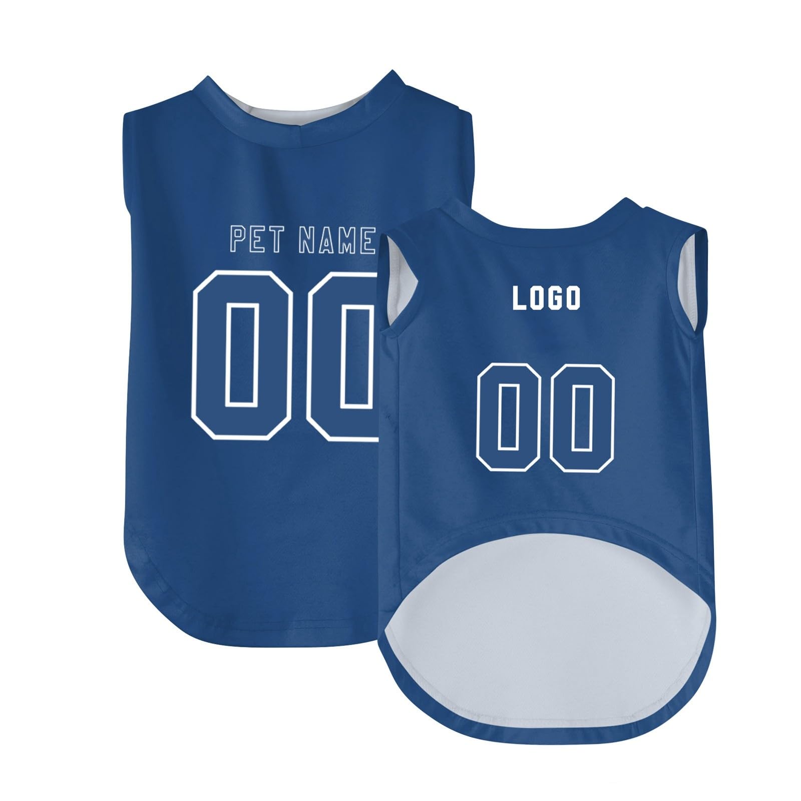 Custom Dog Tank Top Sleeveless Football Tee, Dog Football Jersey with Name Number Logo, Personalized Sports Fan Pet Jerseys Clothes for Small Medium Large Cat Dog Pet