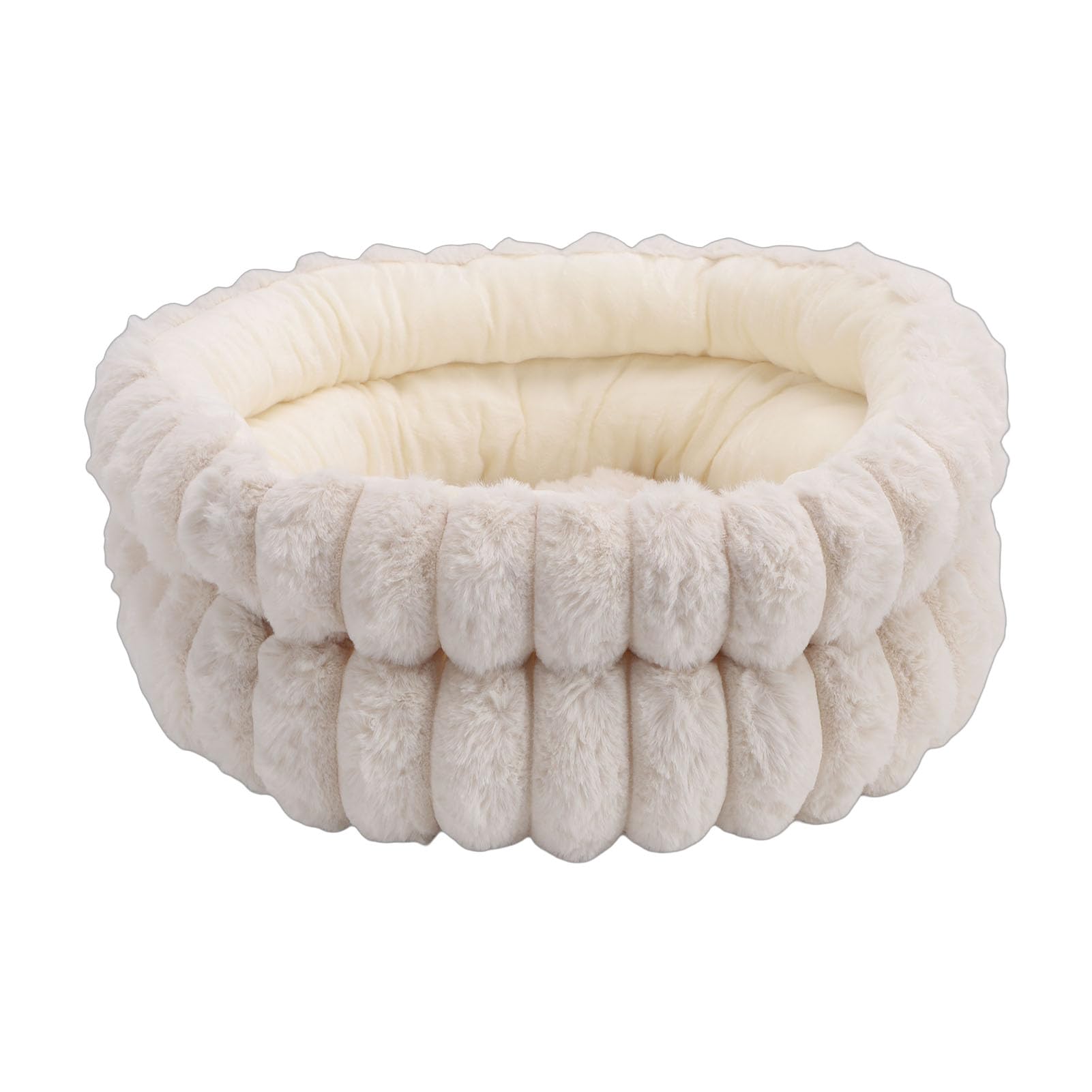 Donut Pet Bed, Round Cat Bed, Pet Cushion with Anti Slip Bottom & Soft Plush, Ideal for Indoor Cats, Small Puppy & Kitten, 15.7x15.7x6.3in