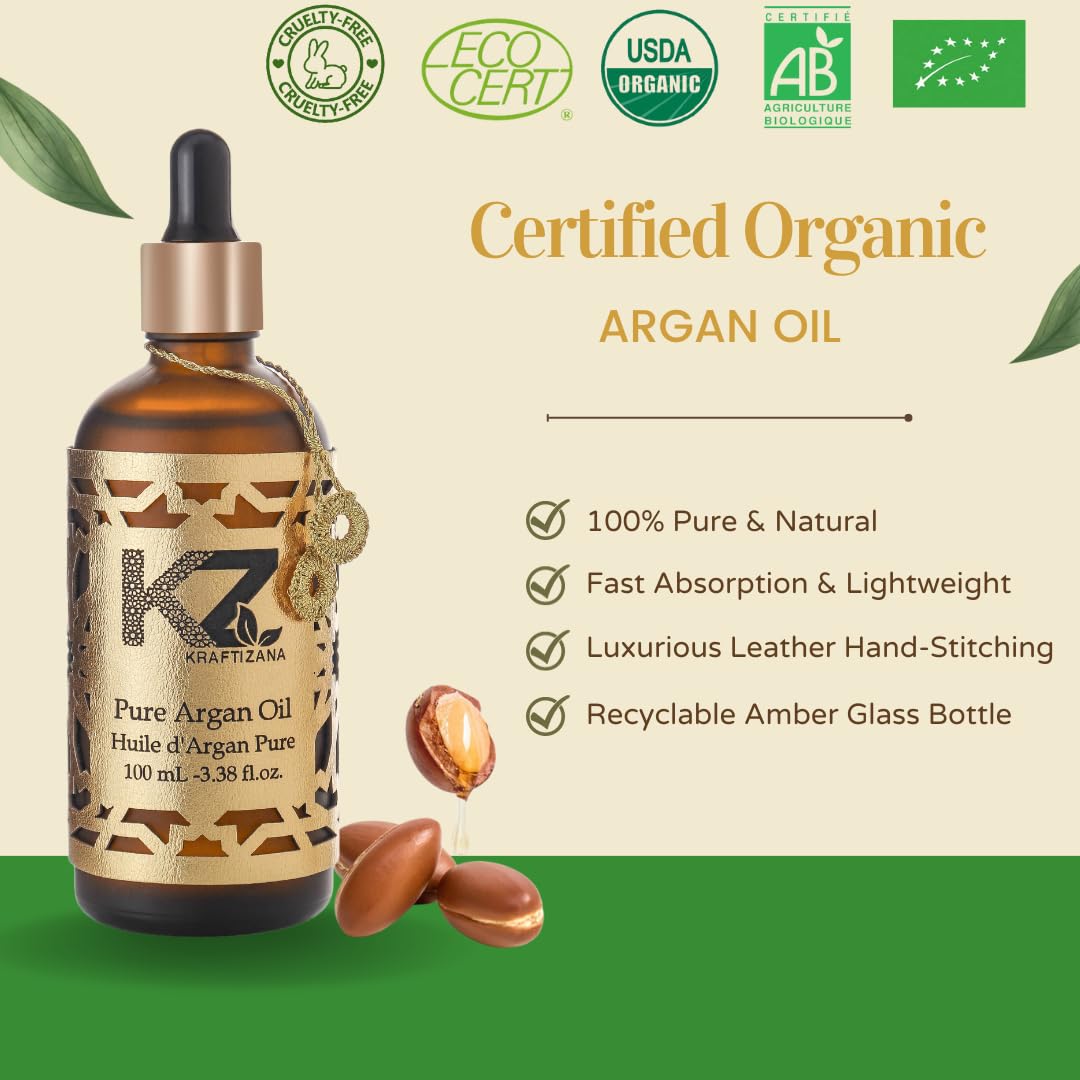 Pure Organic Argan Oil for Hair, Face, and Skin - Skin Care