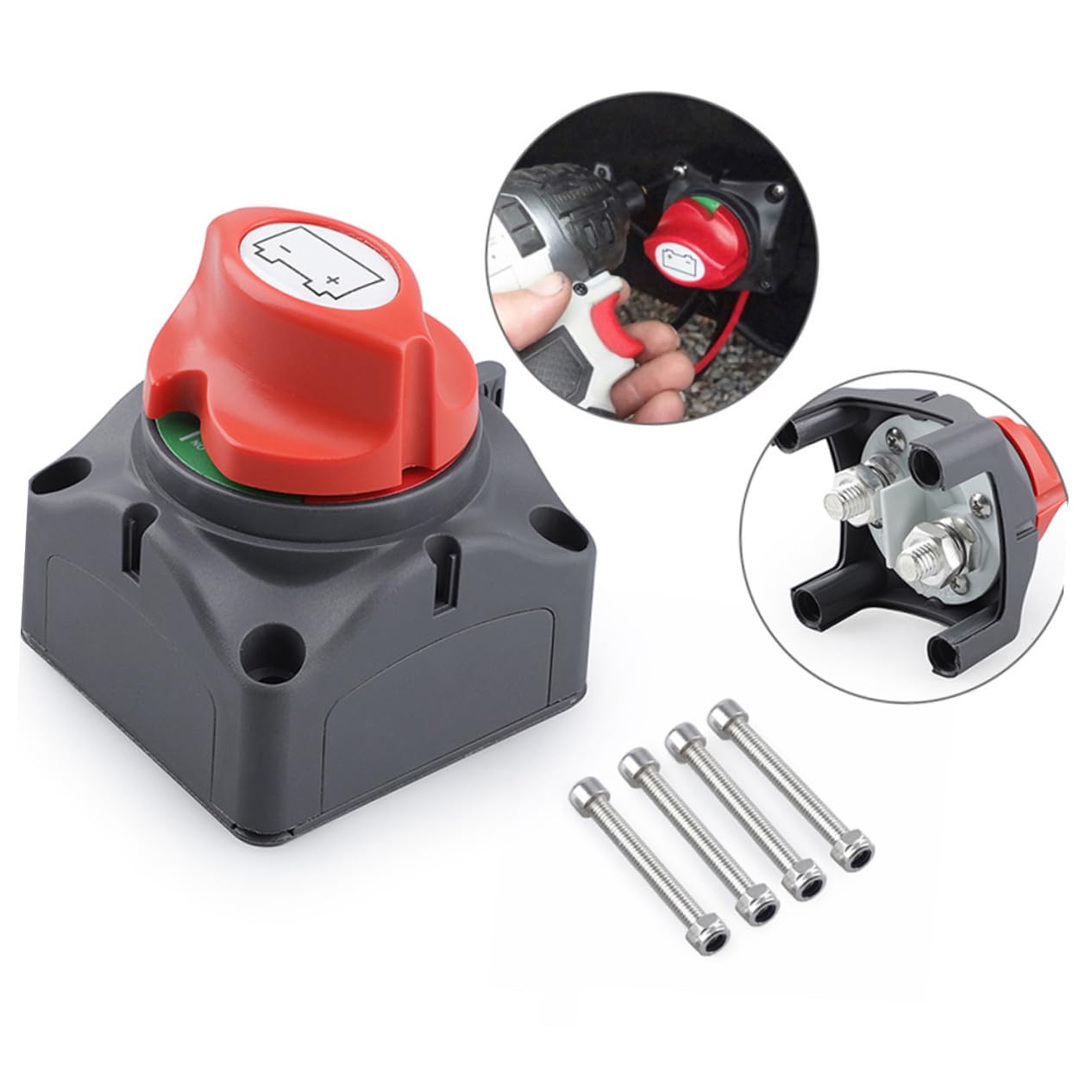 Interrupteur de Coupure de Batterie Protection 600a en Plastique et Laiton Isolateur Robuste pour Bateau et Caravanes