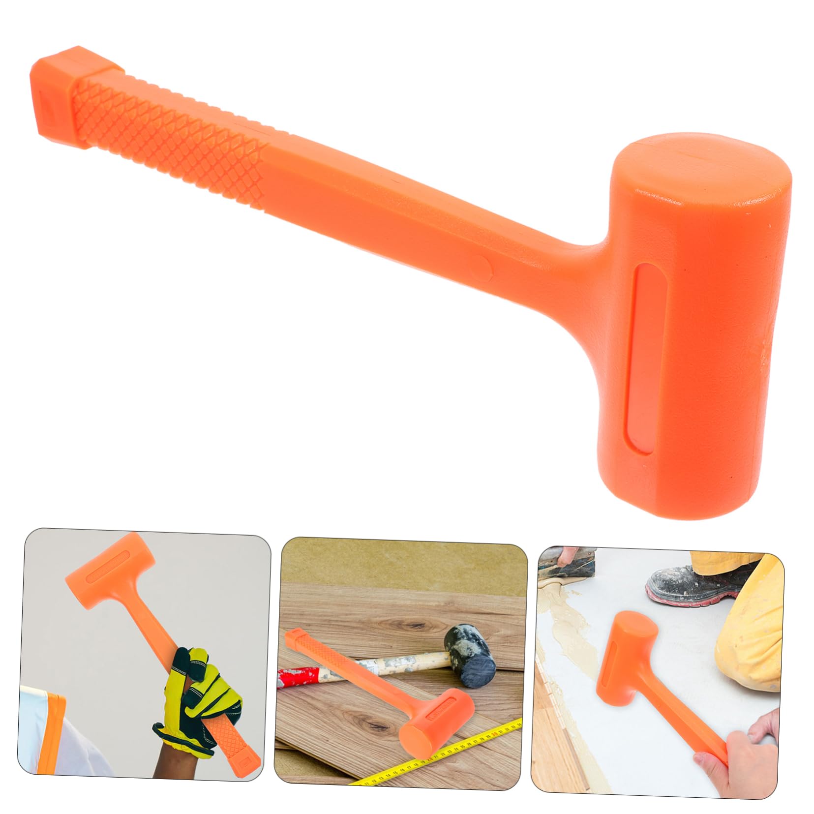 Floor Installation Hammer Tile Tools Hammers Woodworking Hammer Flooring Hammer Woodworking Mallet Tile Installation Hammer Rubber Mallet with Handle Small Hammer Orange Pvc Rubber OSOLADY
