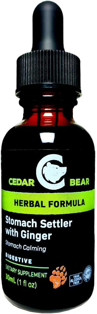 Cedar Bear Stomach Settler with Ginger a Liquid Herbal Supplement That Helps Calm a Mild Upset Stomach 1 Fl Oz