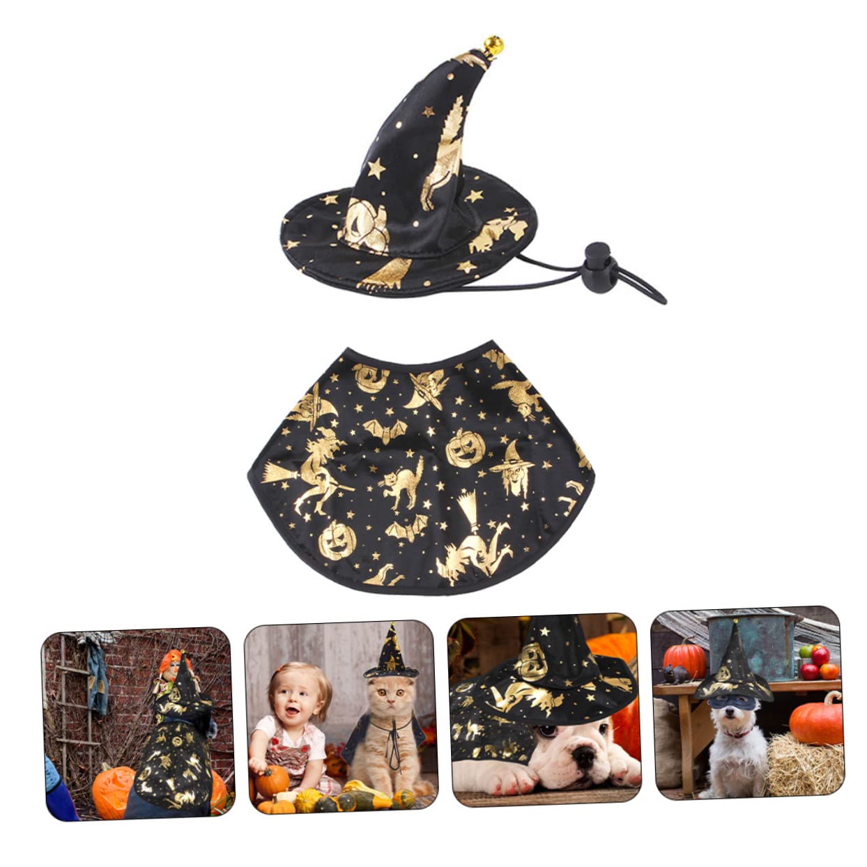 Beavorty 5 Set Di Mantello Per Cosplay Di Animali Domestici Costume Di Halloween Per Cani Cappello Per Gatti Abbigliamento Da Festa Accessorio Per La Fotografia Di Animali Domestici